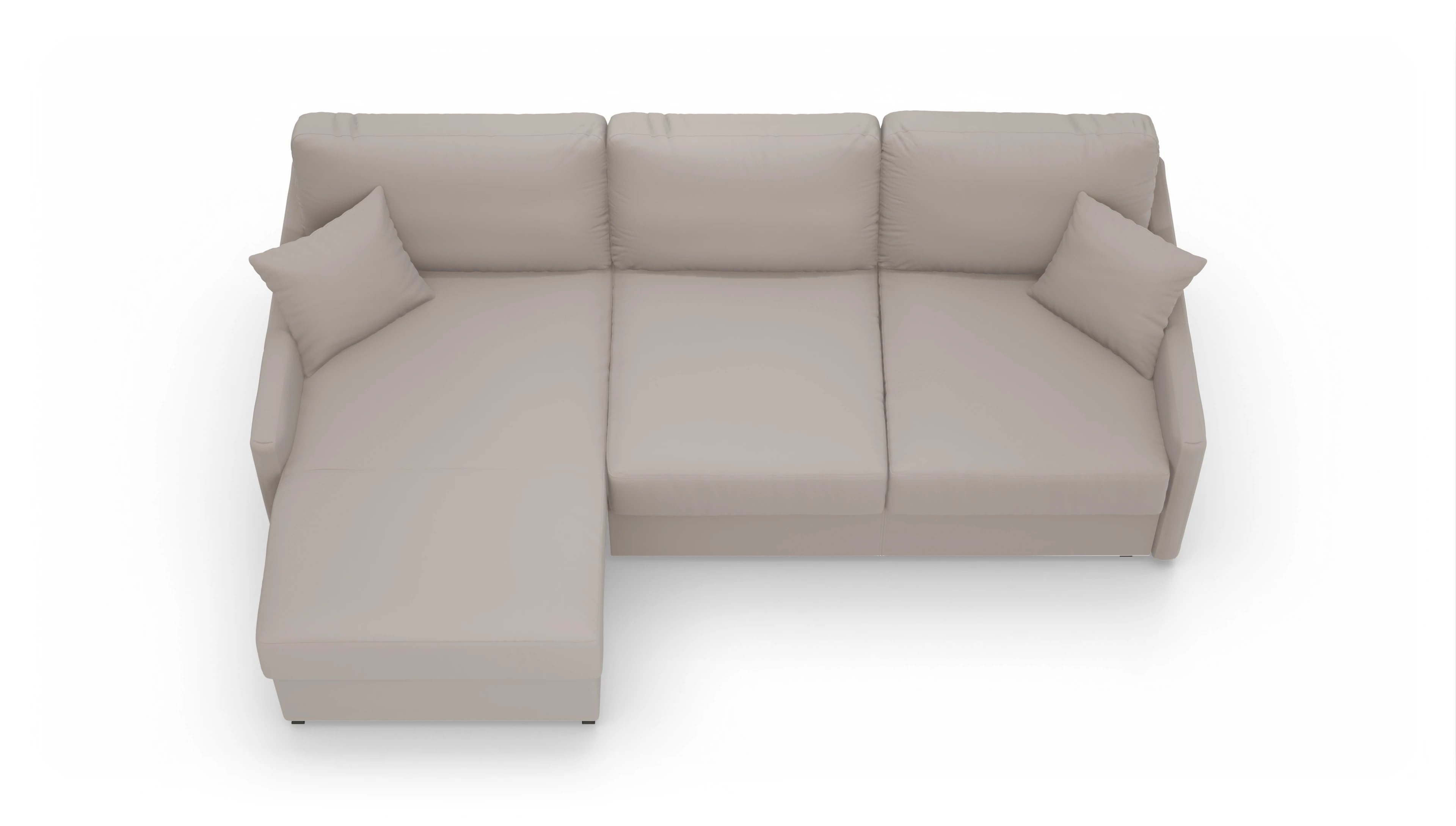 Ansicht des Produktes Karlstad Sofa mit Rec links in Leder beige