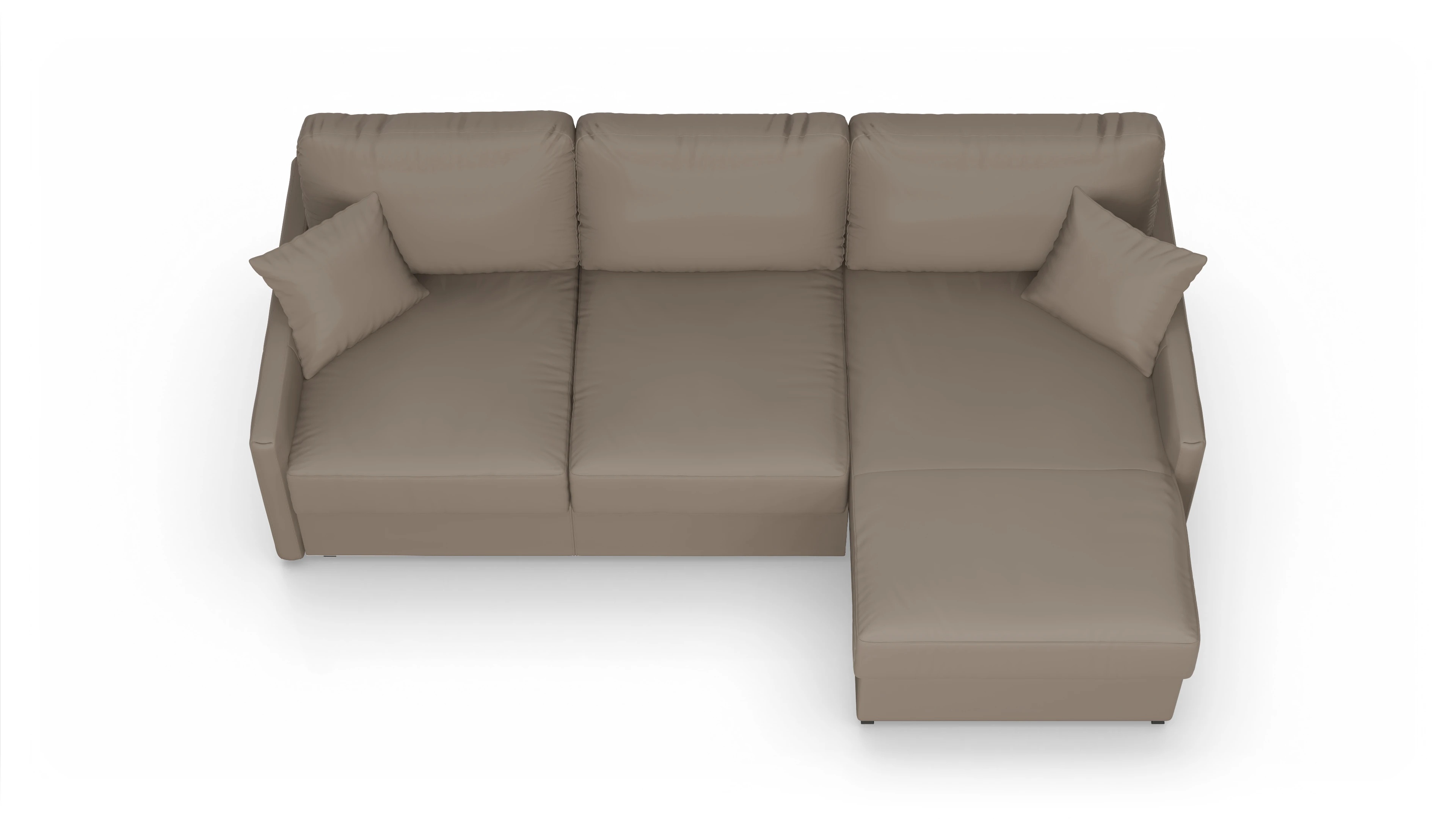 Ansicht des Produktes Karlstad Sofa mit Rec rechts in Leder beige