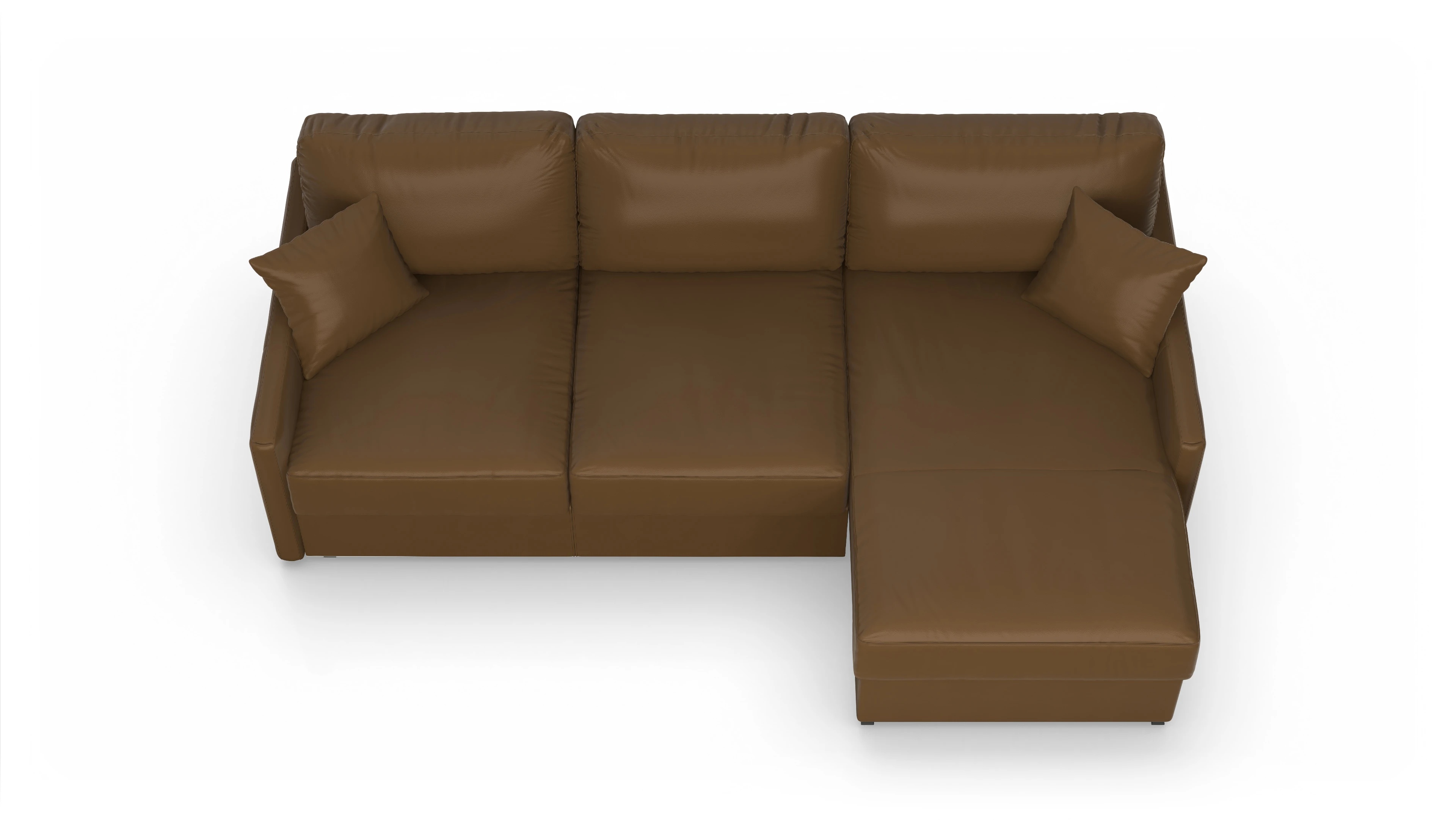 Ansicht des Produktes Karlstad Sofa mit Rec rechts in Leder braun