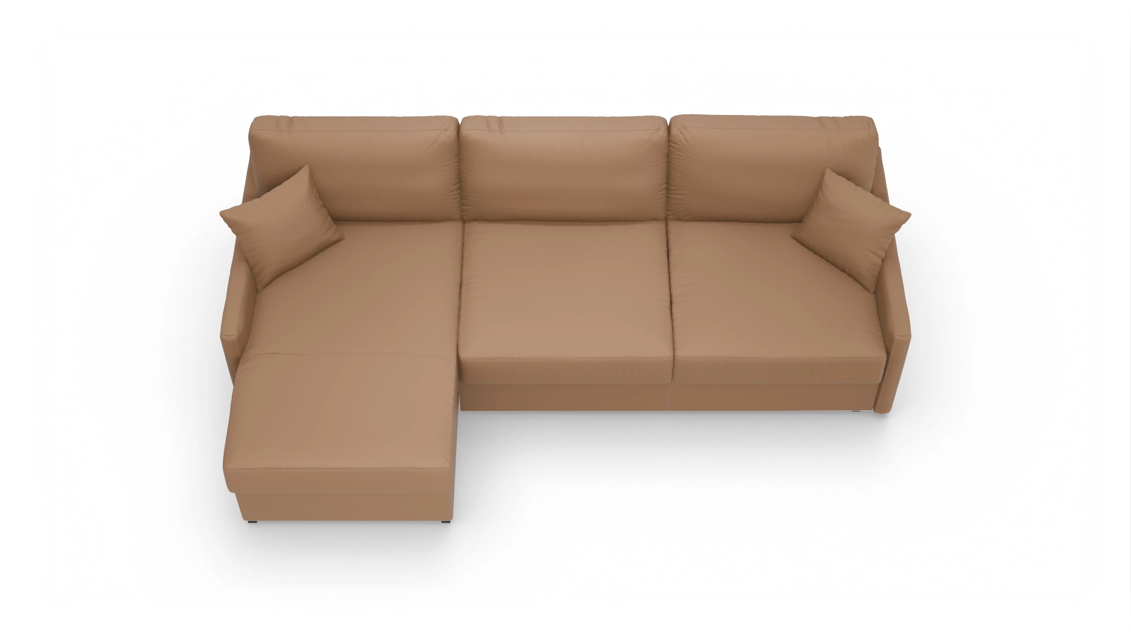 Ansicht des Produktes Karlstad Sofa mit Rec links in Leder braun
