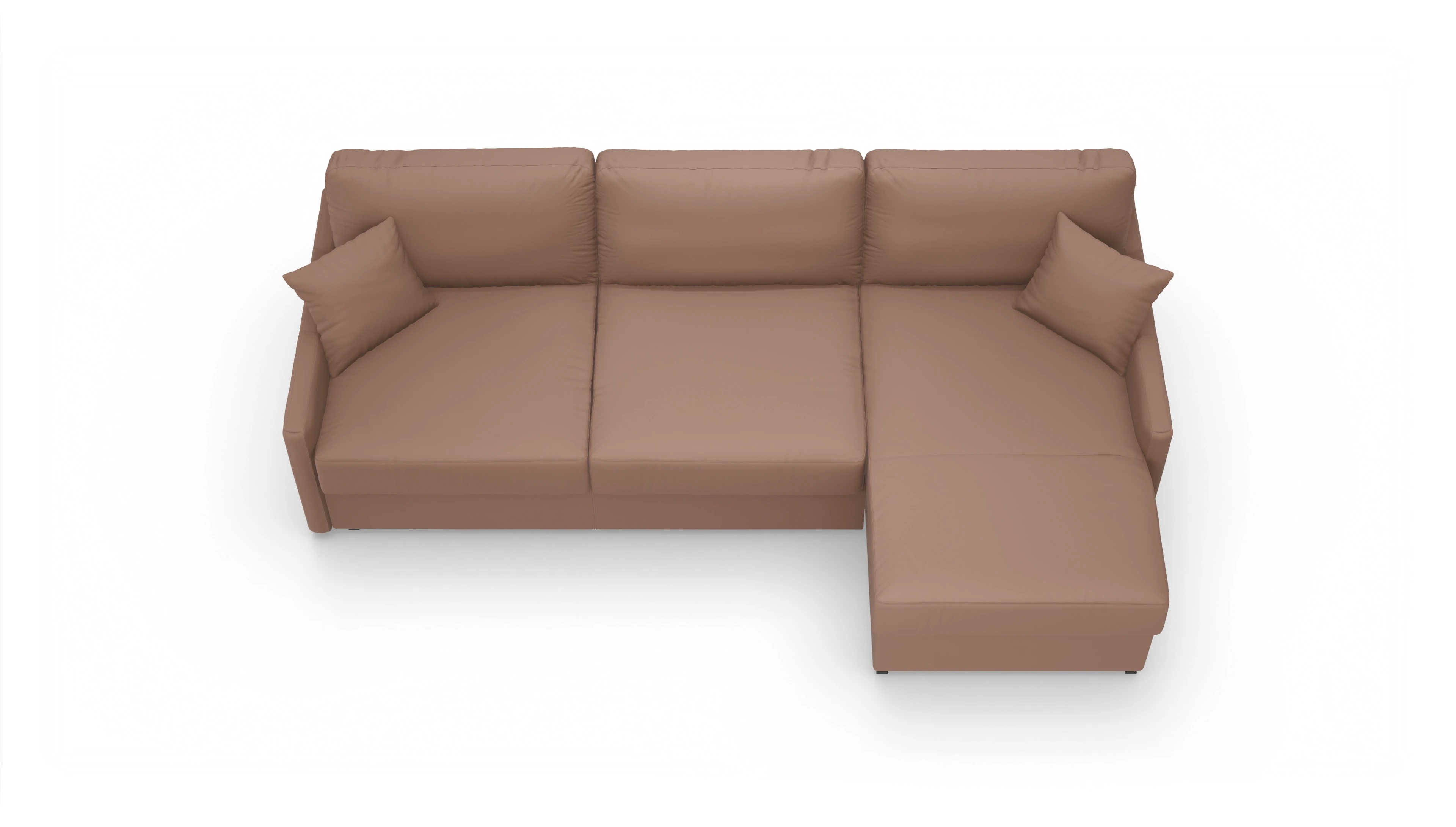 Leder-Schlafsofa Karlstad Ansicht des Produktes Karlstad Sofa mit Rec rechts in Leder braun