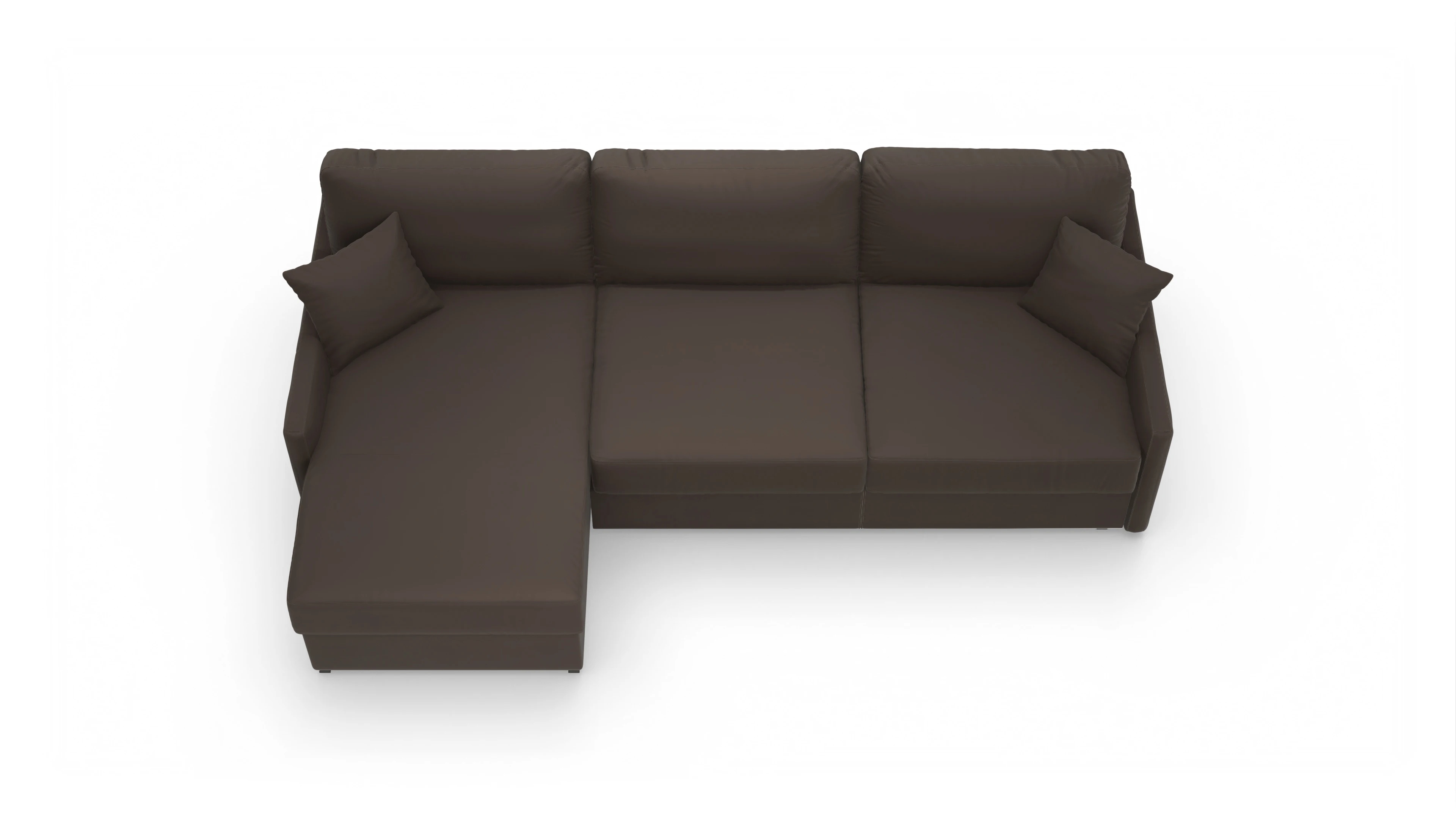 Ansicht des Produktes Karlstad Sofa mit Rec links in Leder braun