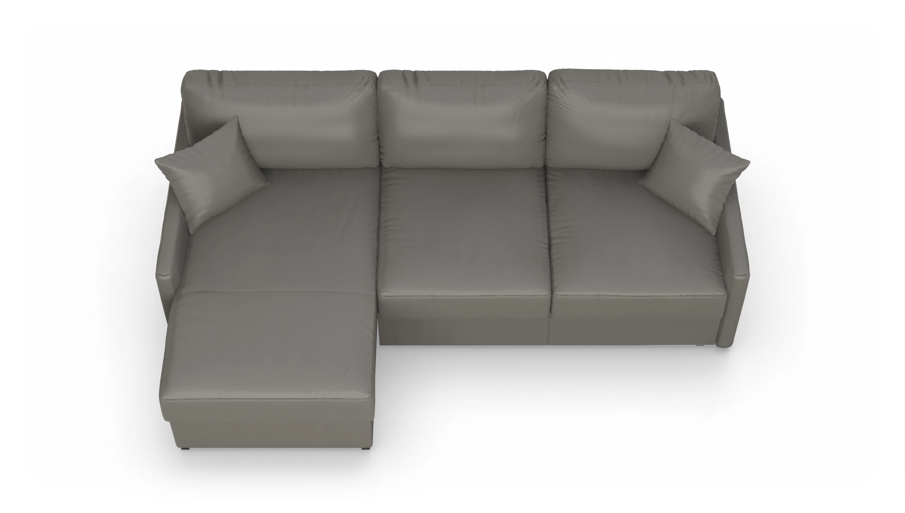 Ansicht des Produktes Karlstad Sofa mit Rec links in Leder grau
