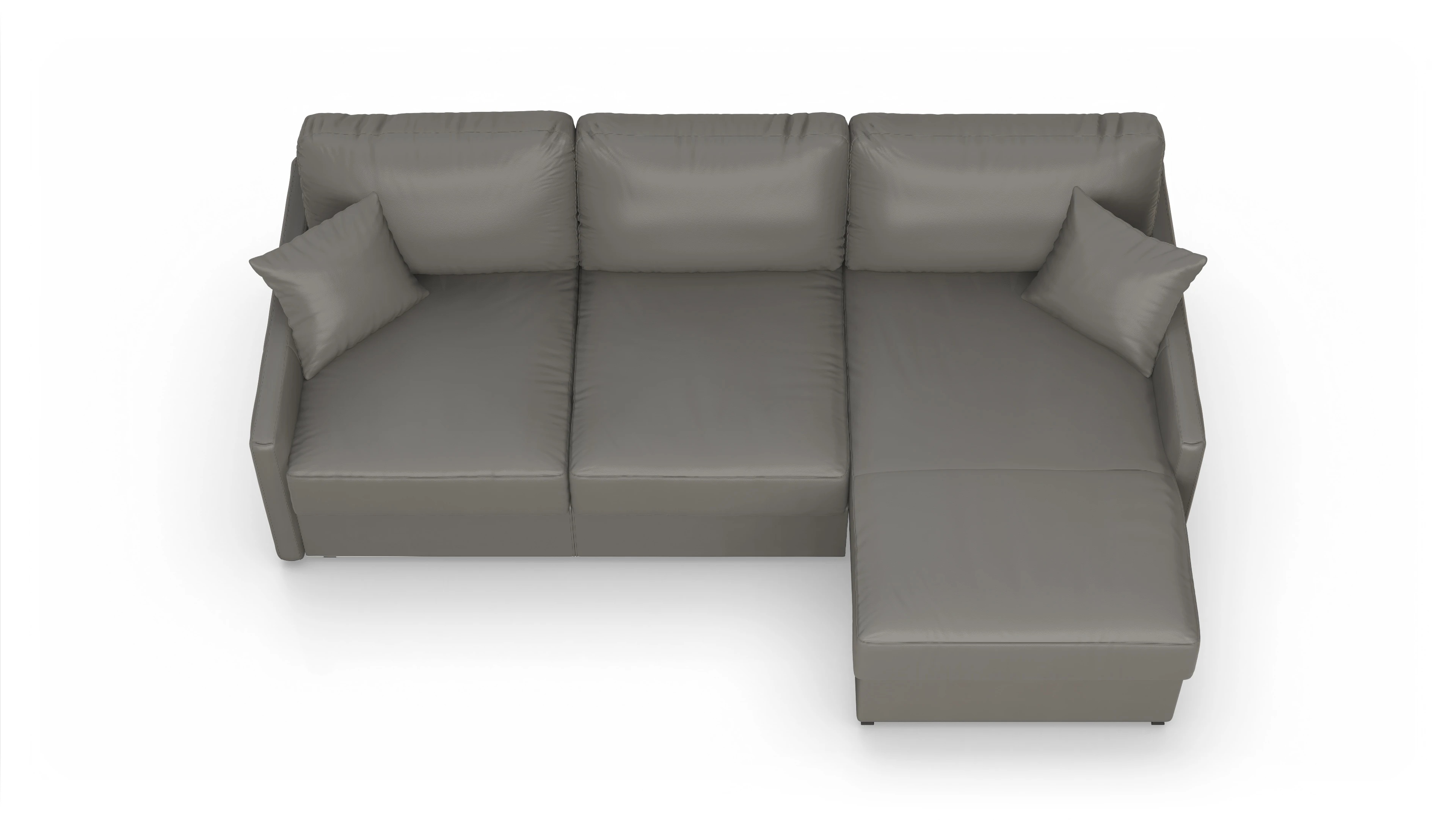 Ansicht des Produktes Karlstad Sofa mit Rec rechts in Leder grau