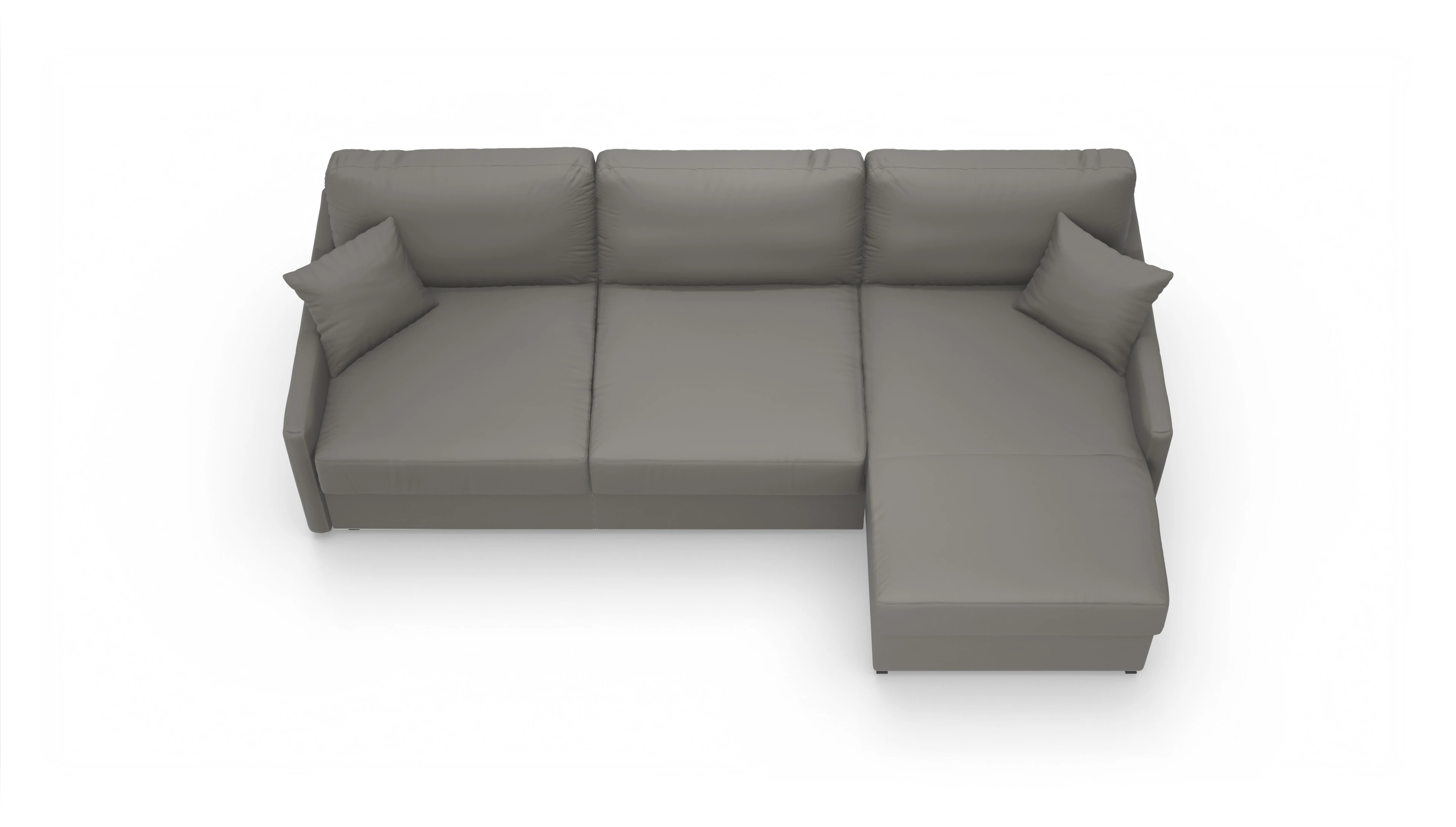 Ansicht des Produktes Karlstad Sofa mit Rec rechts in Leder grau