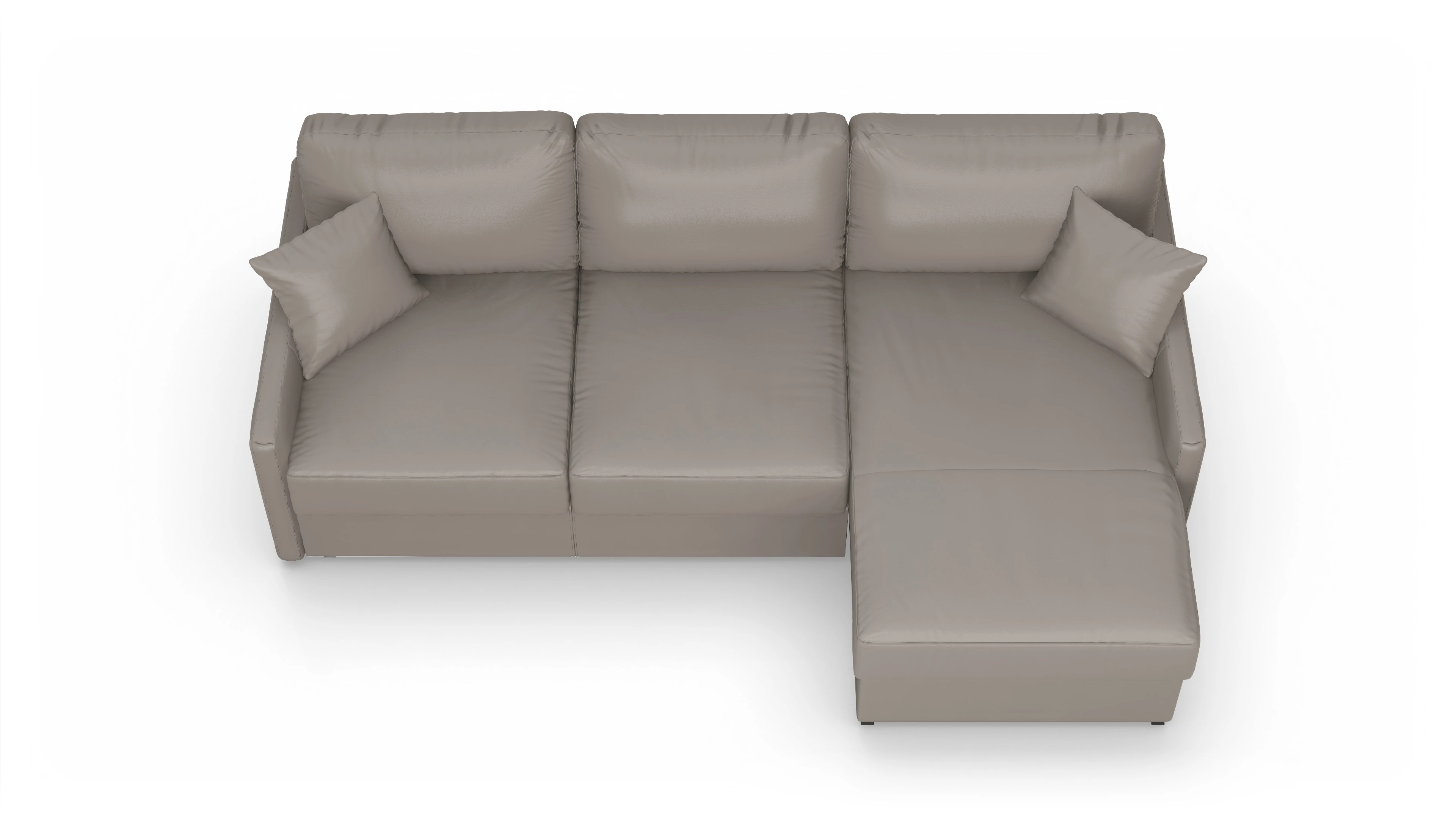 Ansicht des Produktes Karlstad Sofa mit Rec rechts in Leder beige