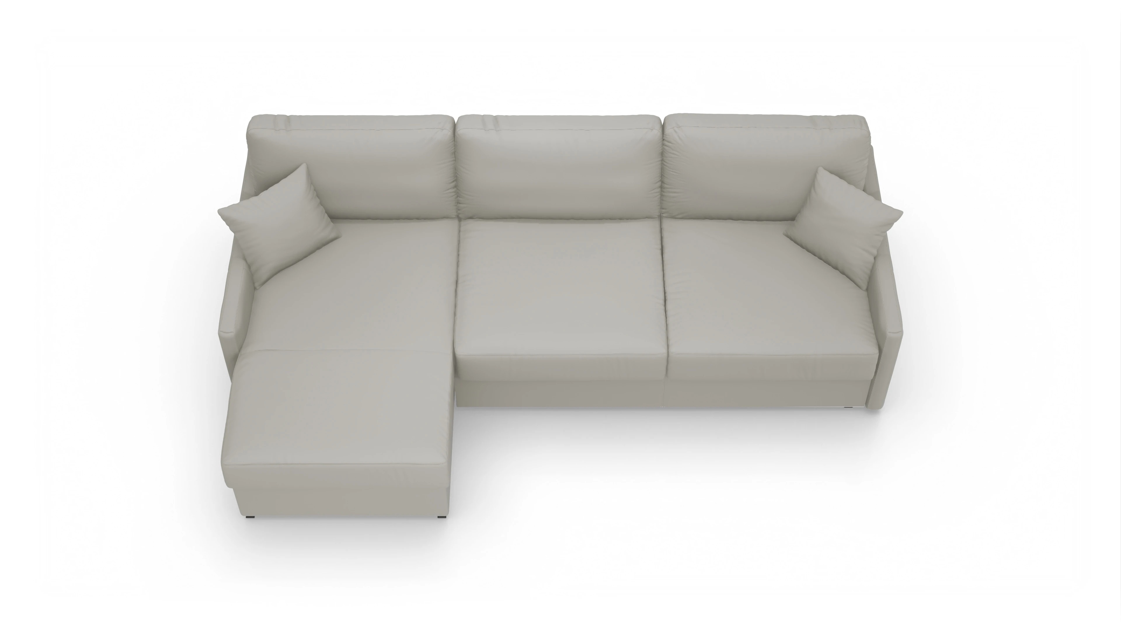 Leder-Schlafsofa Karlstad Ansicht des Produktes Karlstad Sofa mit Rec links in Leder beige