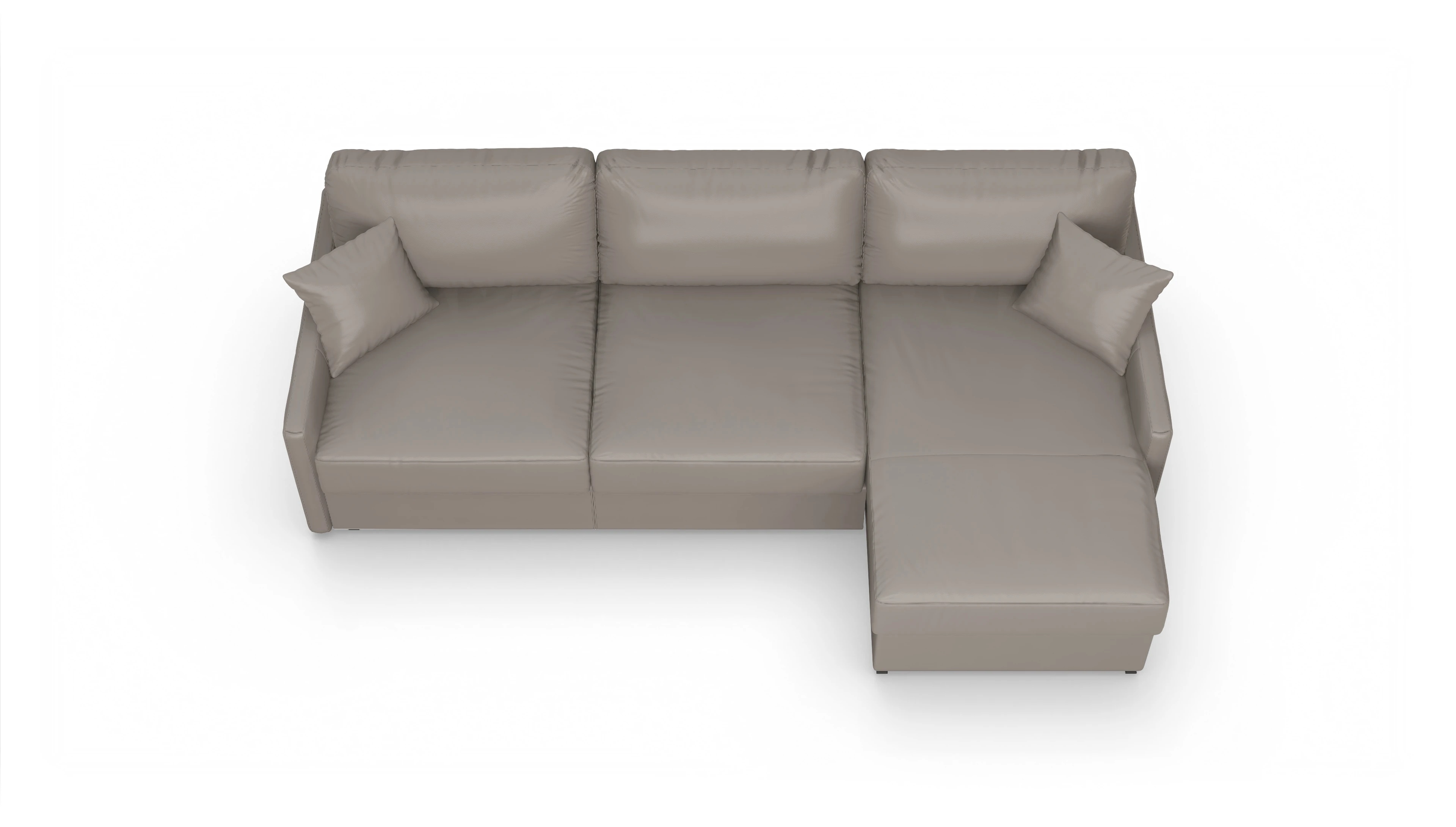 Ansicht des Produktes Karlstad Sofa mit Rec rechts in Leder beige