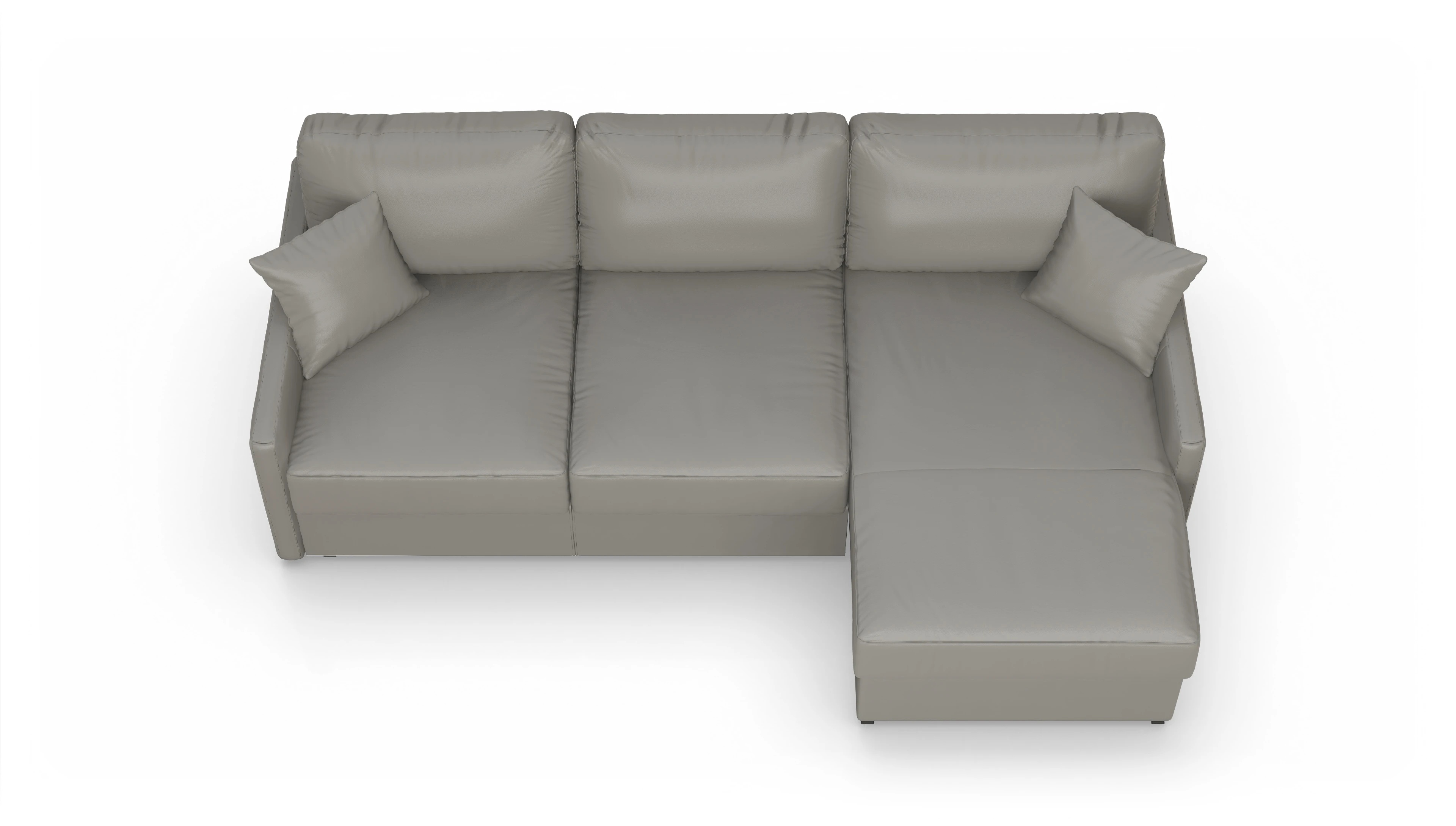 Ansicht des Produktes Karlstad Sofa mit Rec rechts in Leder grau