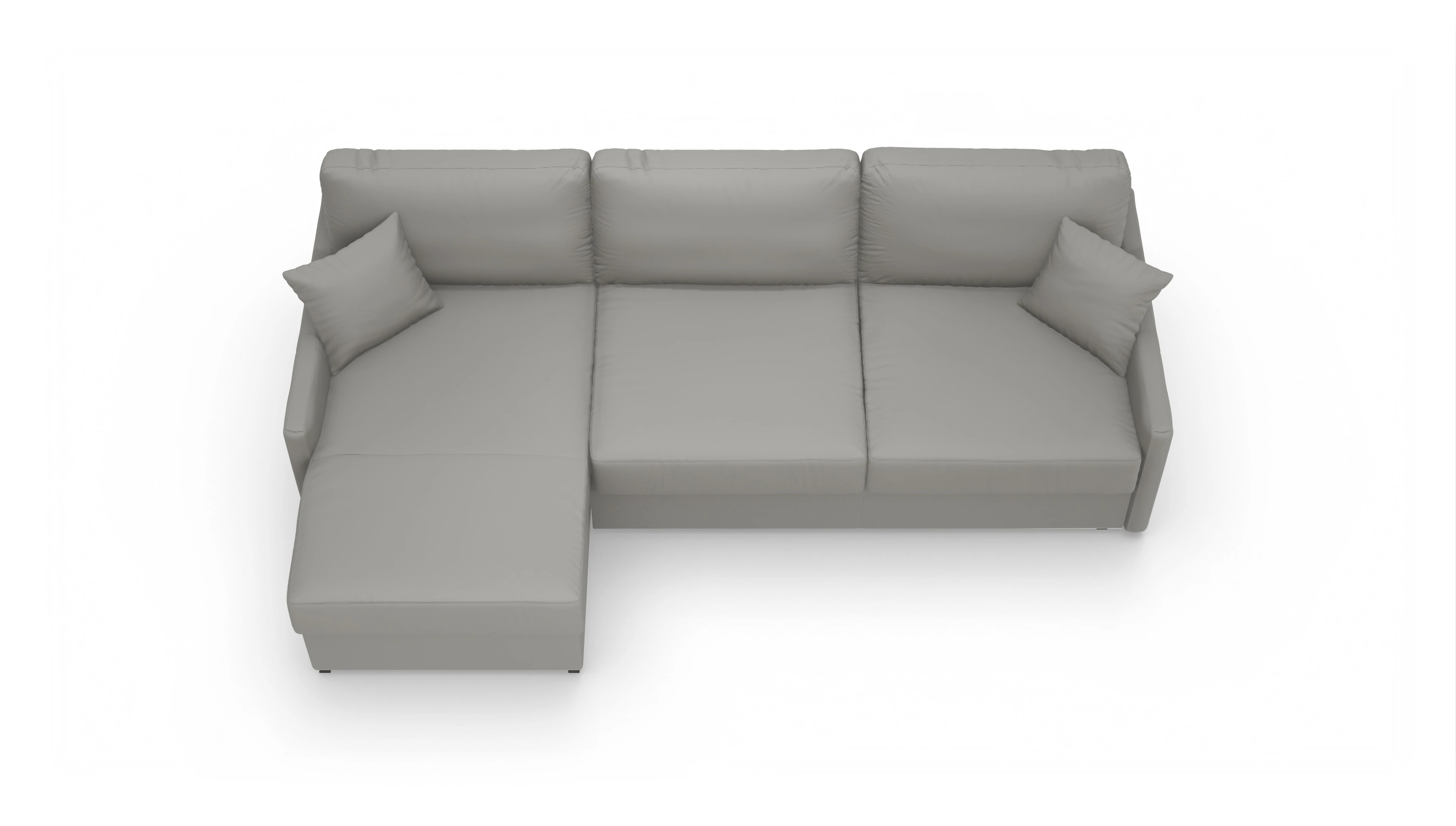 Ansicht des Produktes Karlstad Sofa mit Rec links in Leder grau