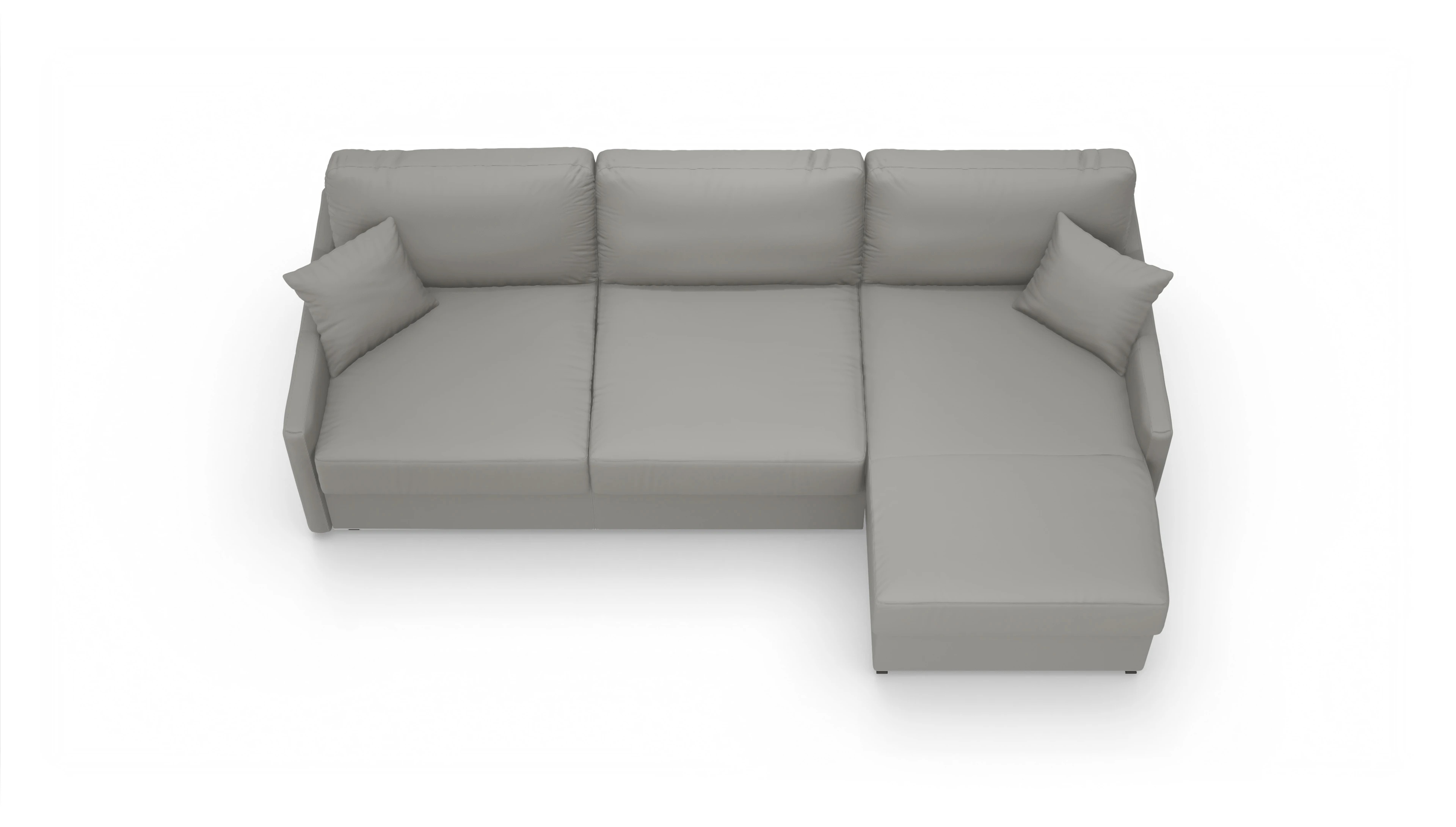 Leder-Schlafsofa Karlstad Ansicht des Produktes Karlstad Sofa mit Rec rechts in Leder grau