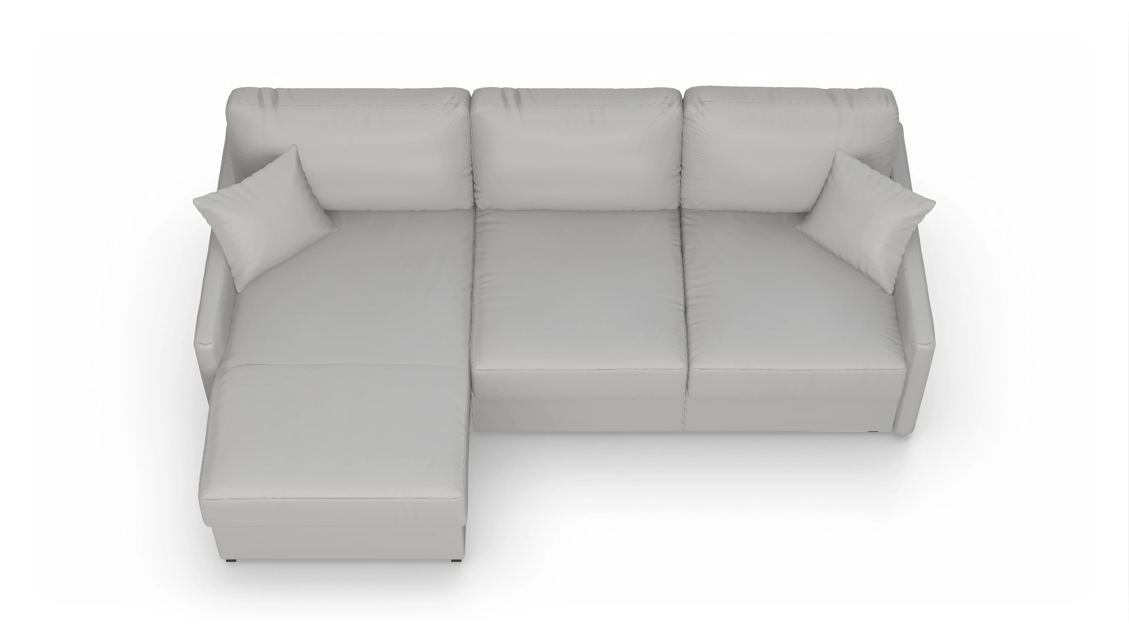 Ansicht des Produktes Karlstad Sofa mit Rec links in Leder weiß