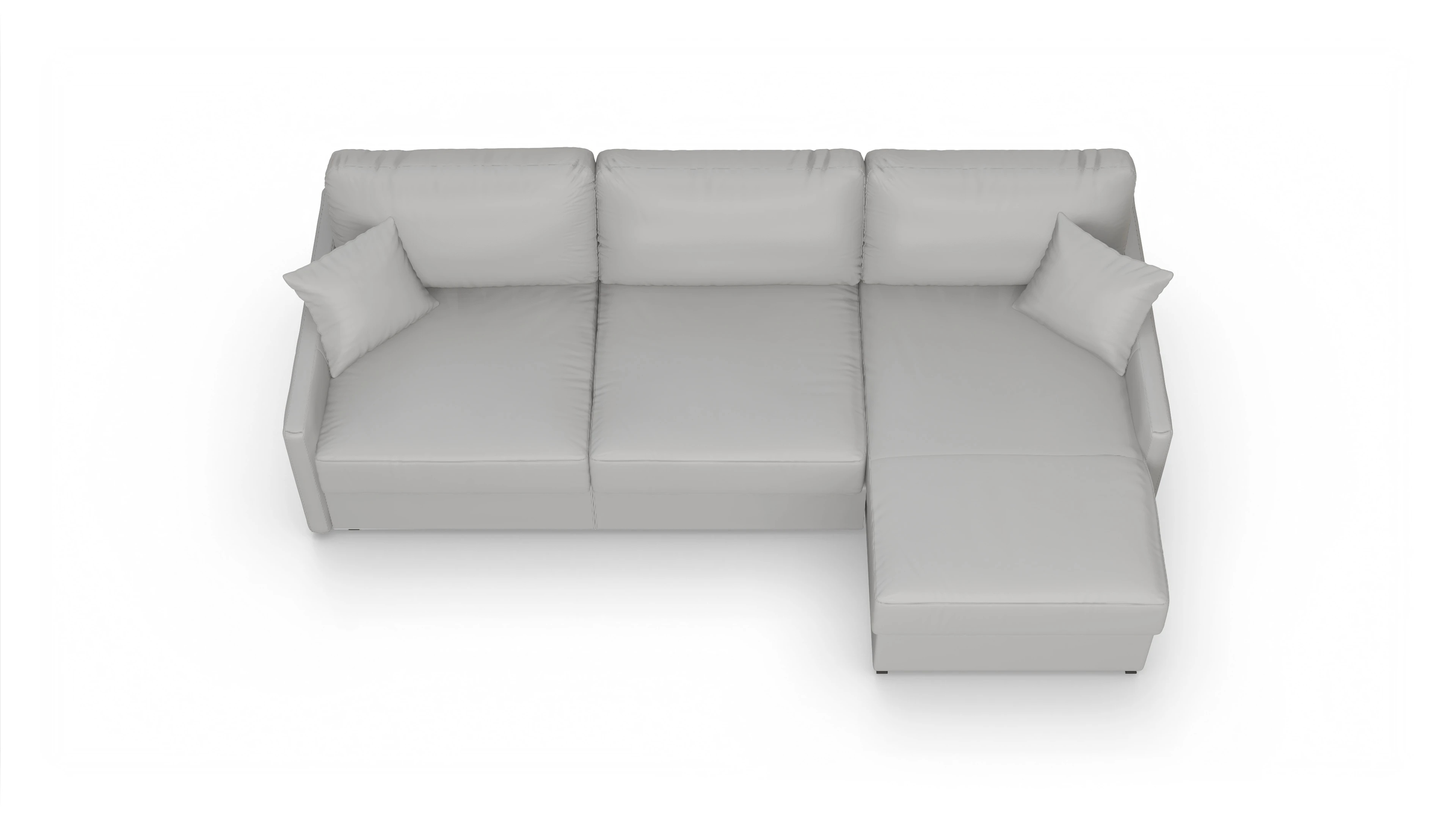 Ansicht des Produktes Karlstad Sofa mit Rec rechts in Leder weiß