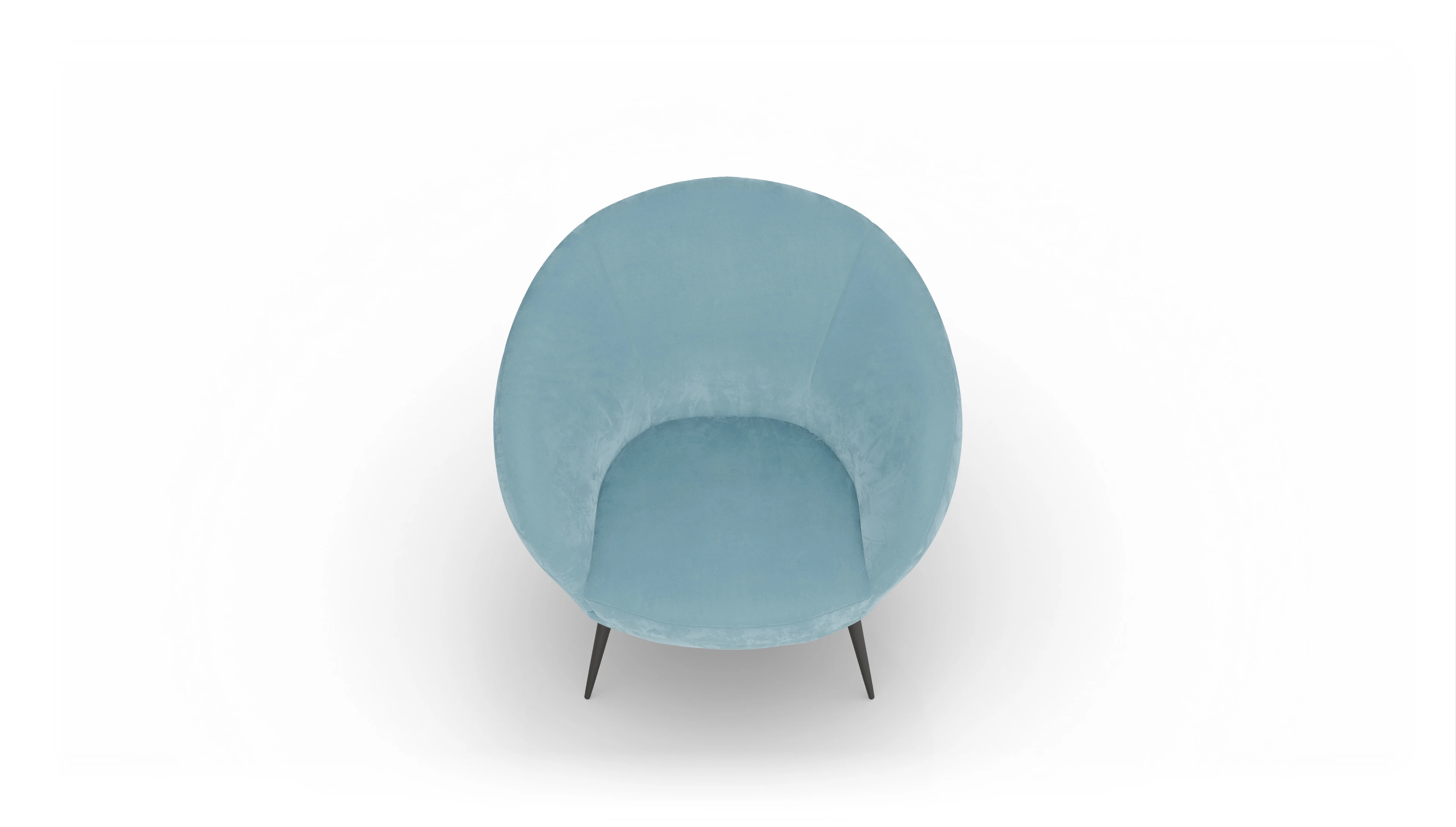 Moderner Sessel Noale in Stoff Ansicht des Produktes Noale Sessel in Samt blau