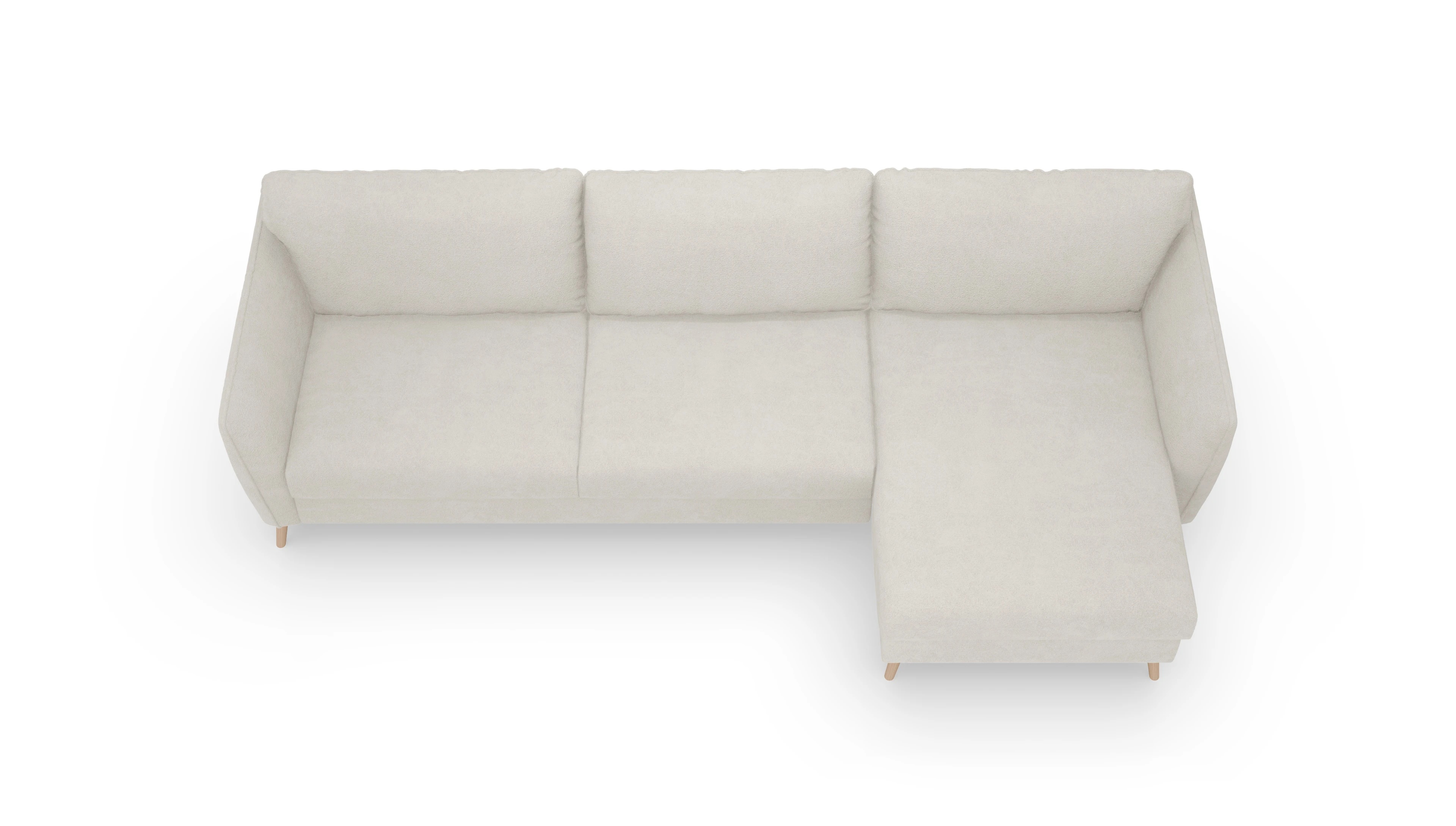 Schlafsofa Eriksen Ansicht des Produktes Eriksen Sofa mit Rec rechts in Stoff weiß