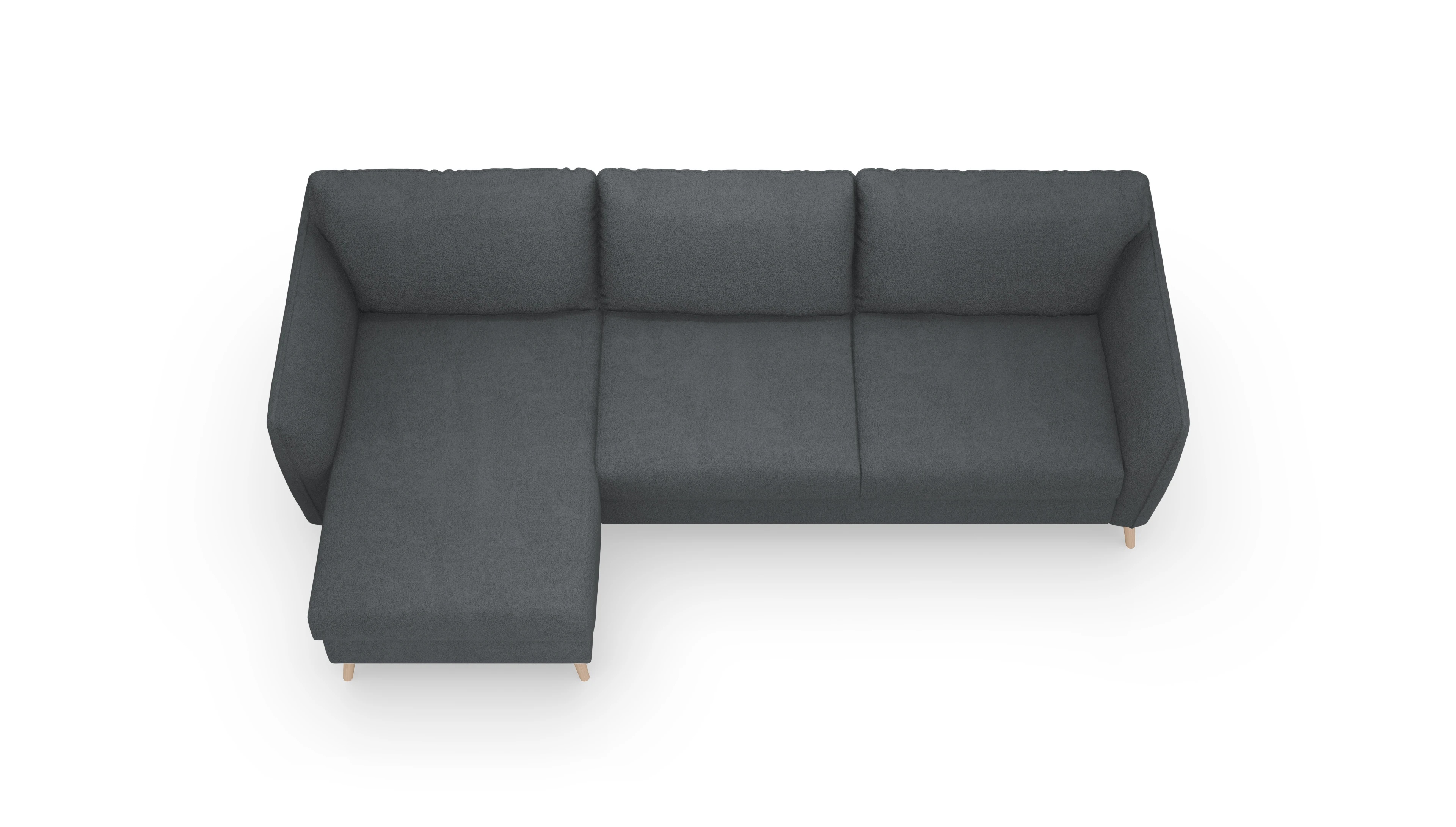 Ansicht des Produktes Eriksen Sofa mit Rec links in Stoff grau