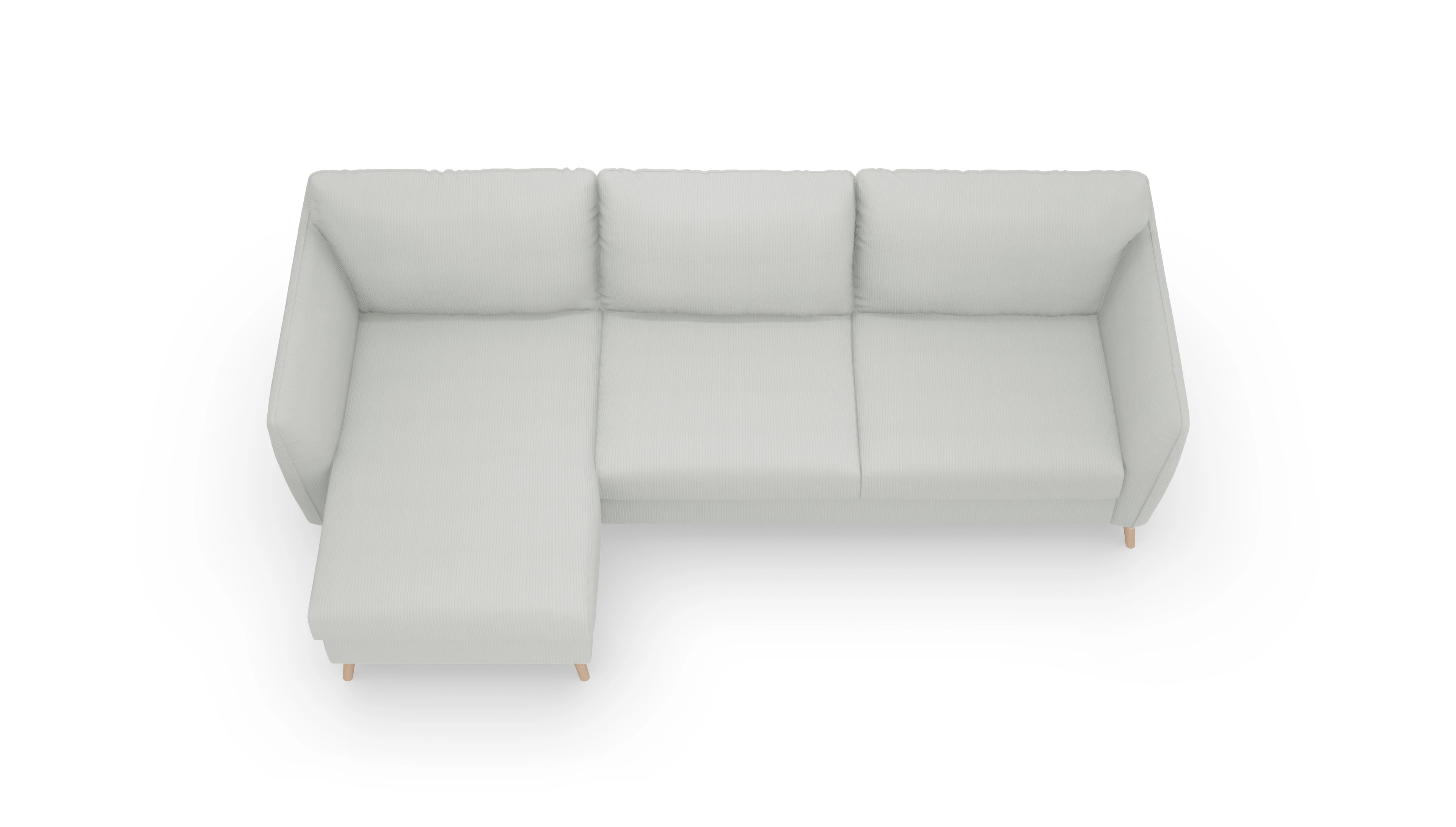 Ansicht des Produktes Eriksen Sofa mit Rec links in Cord grau