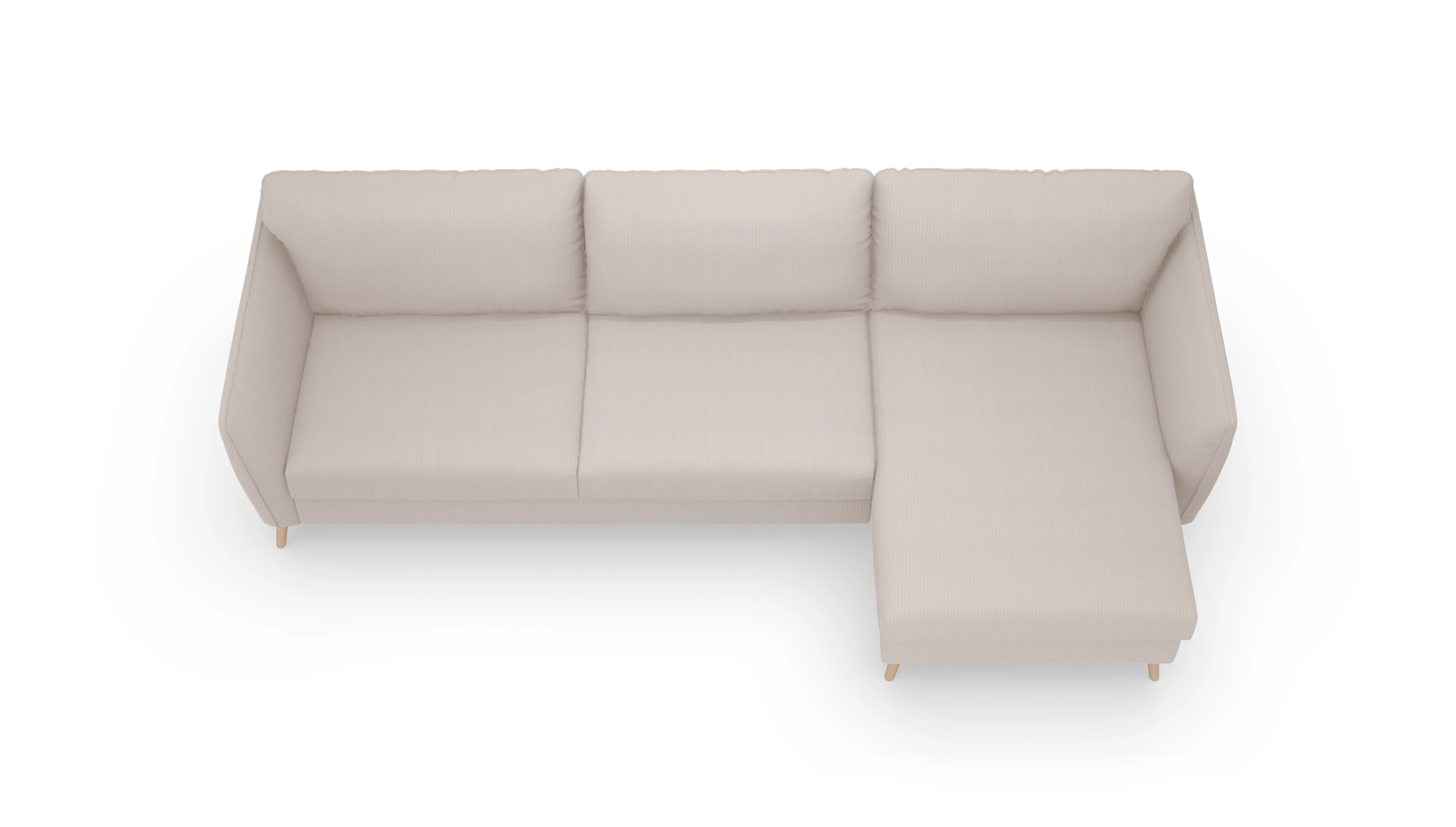 Ansicht des Produktes Eriksen Sofa mit Rec rechts in Cord beige