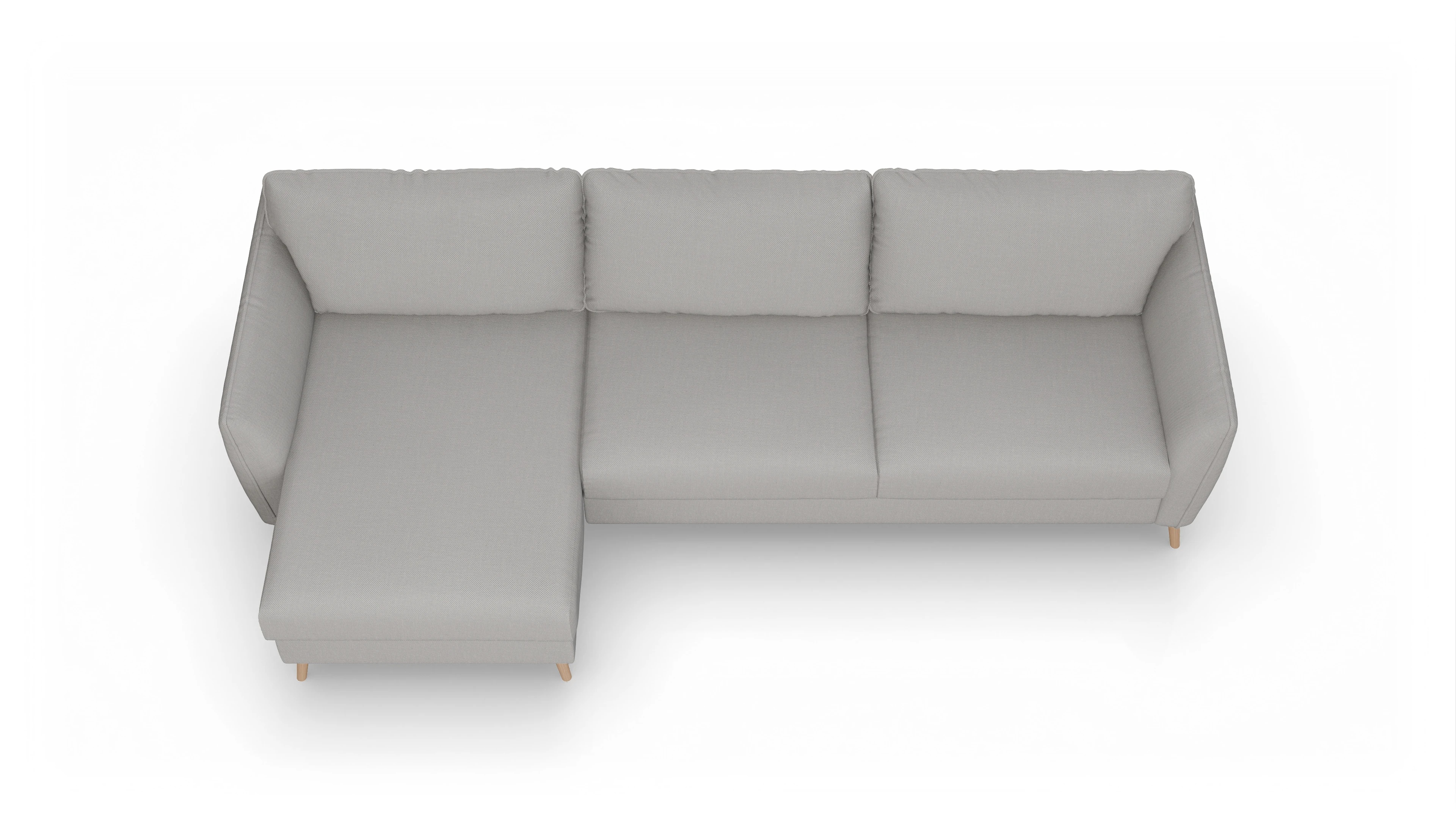 Ansicht des Produktes Eriksen Sofa mit Rec links in Stoff grau
