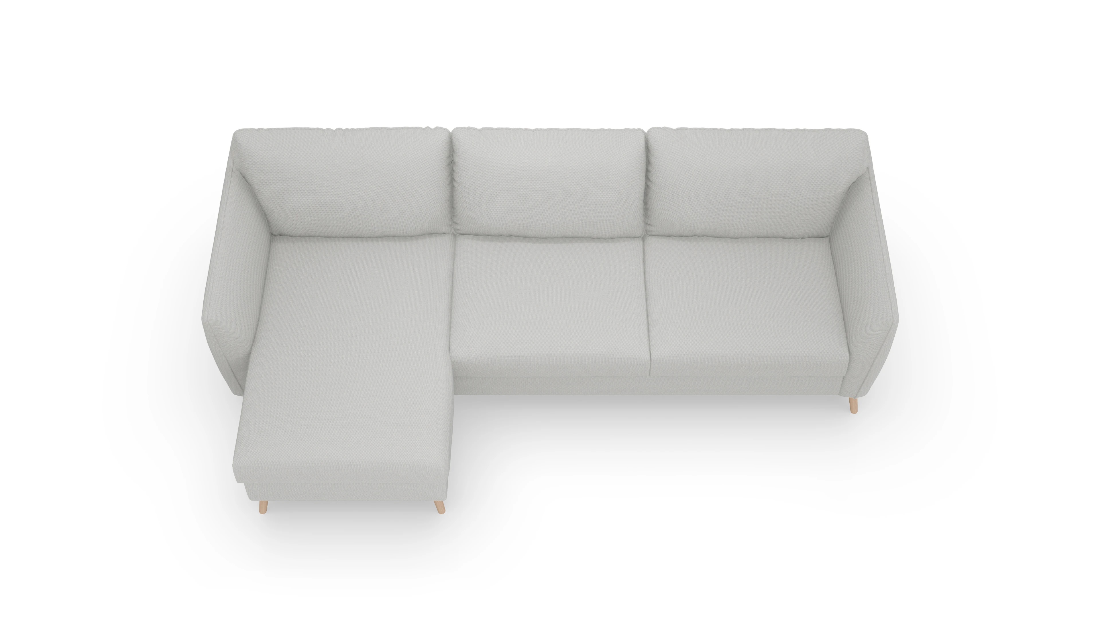 Ansicht des Produktes Eriksen Sofa mit Rec links in Stoff grau