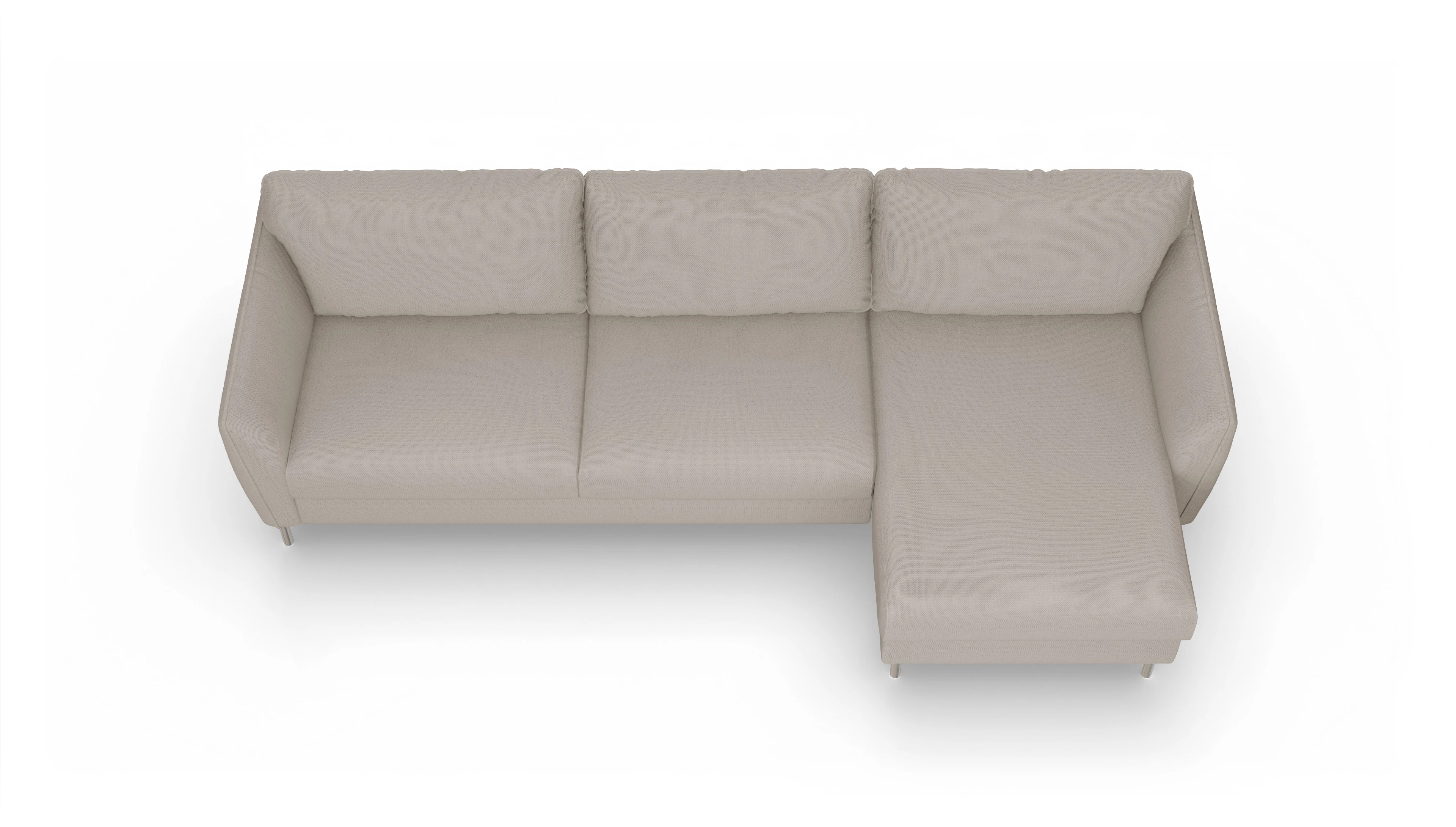 Schlafsofa Eriksen Ansicht des Produktes Eriksen Sofa mit Rec rechts in Stoff beige