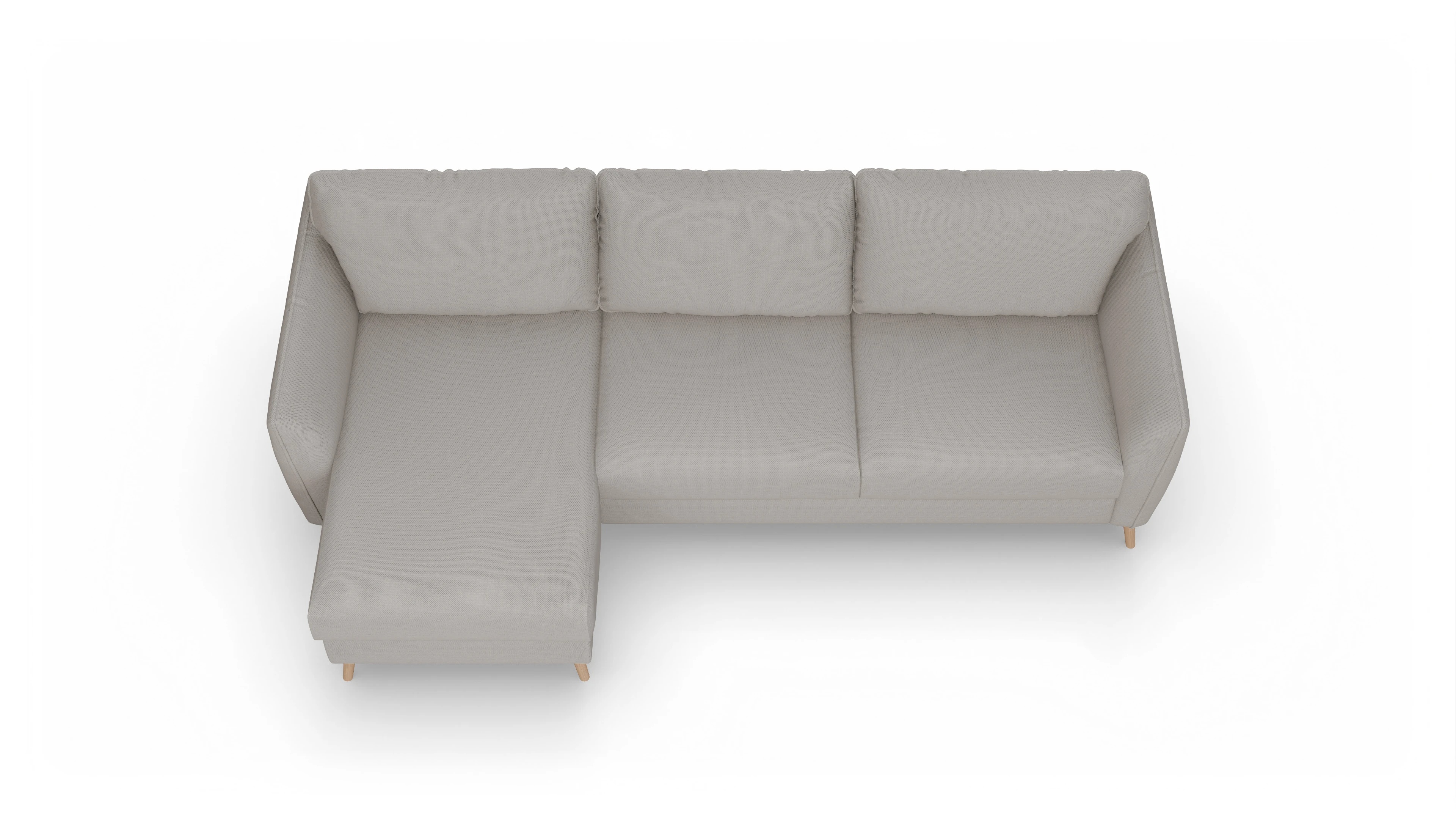 Ansicht des Produktes Eriksen Sofa mit Rec links in Stoff weiß