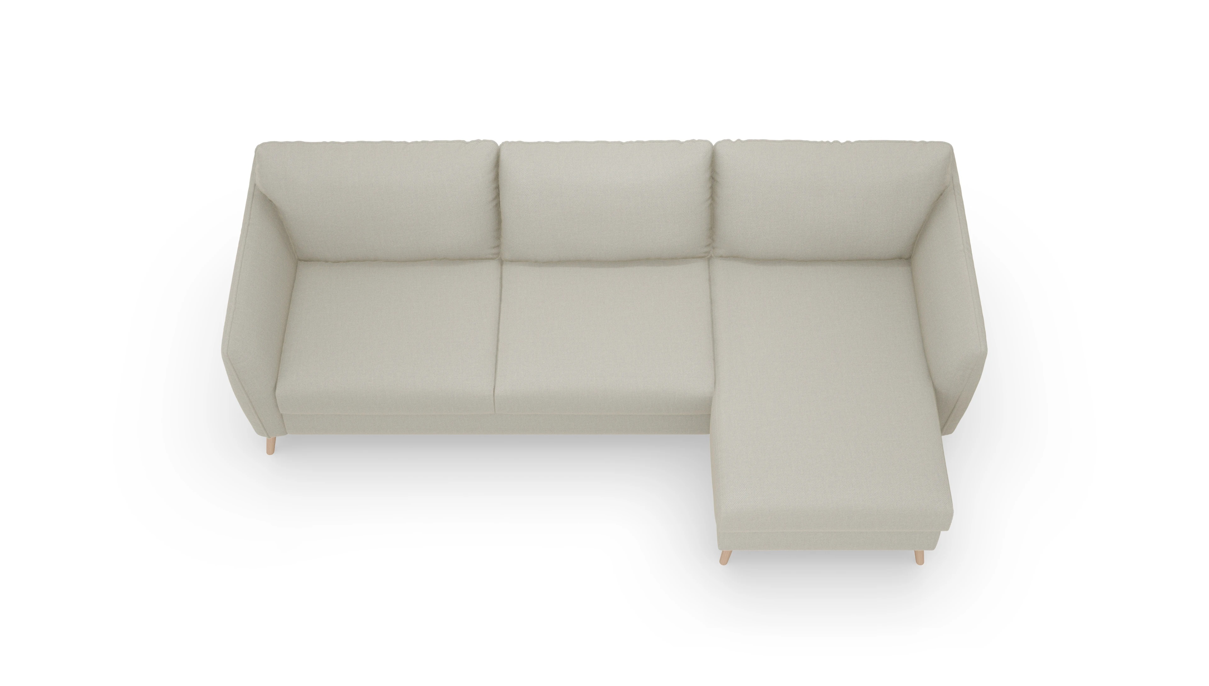 Ansicht des Produktes Eriksen Sofa mit Rec rechts in Stoff weiß