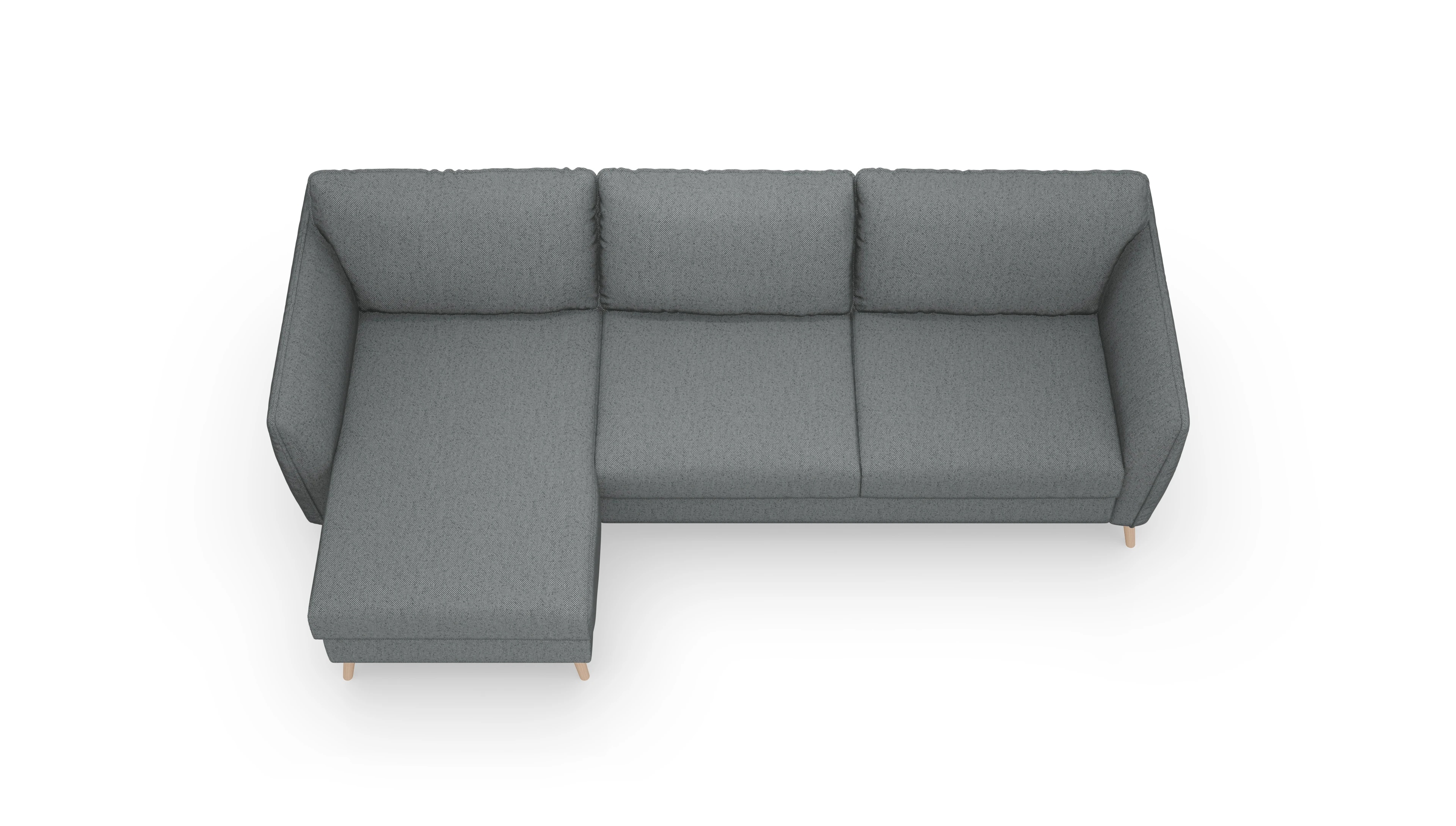 Ansicht des Produktes Eriksen Sofa mit Rec links in Stoff grau