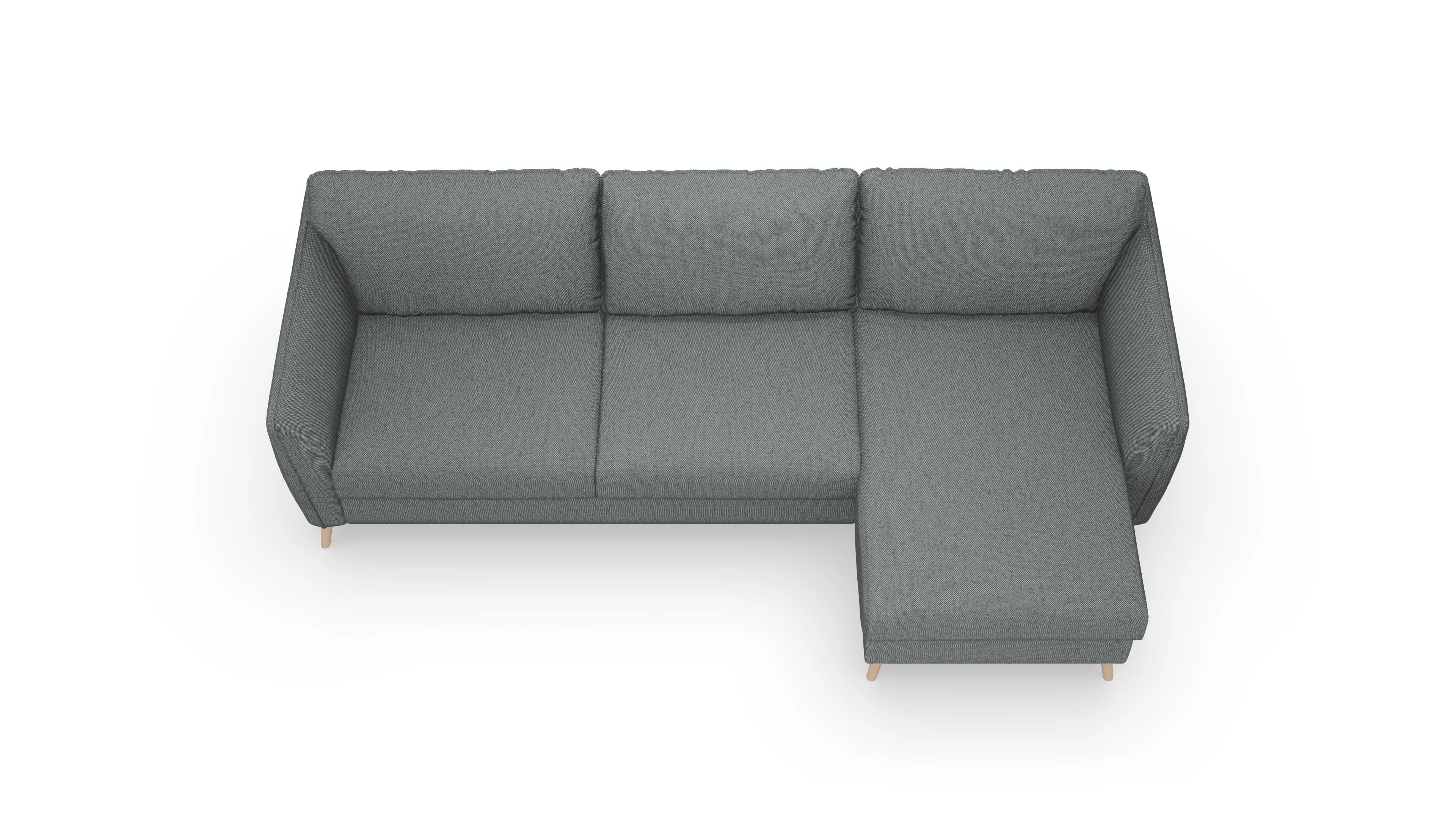 Ansicht des Produktes Eriksen Sofa mit Rec rechts in Stoff grau