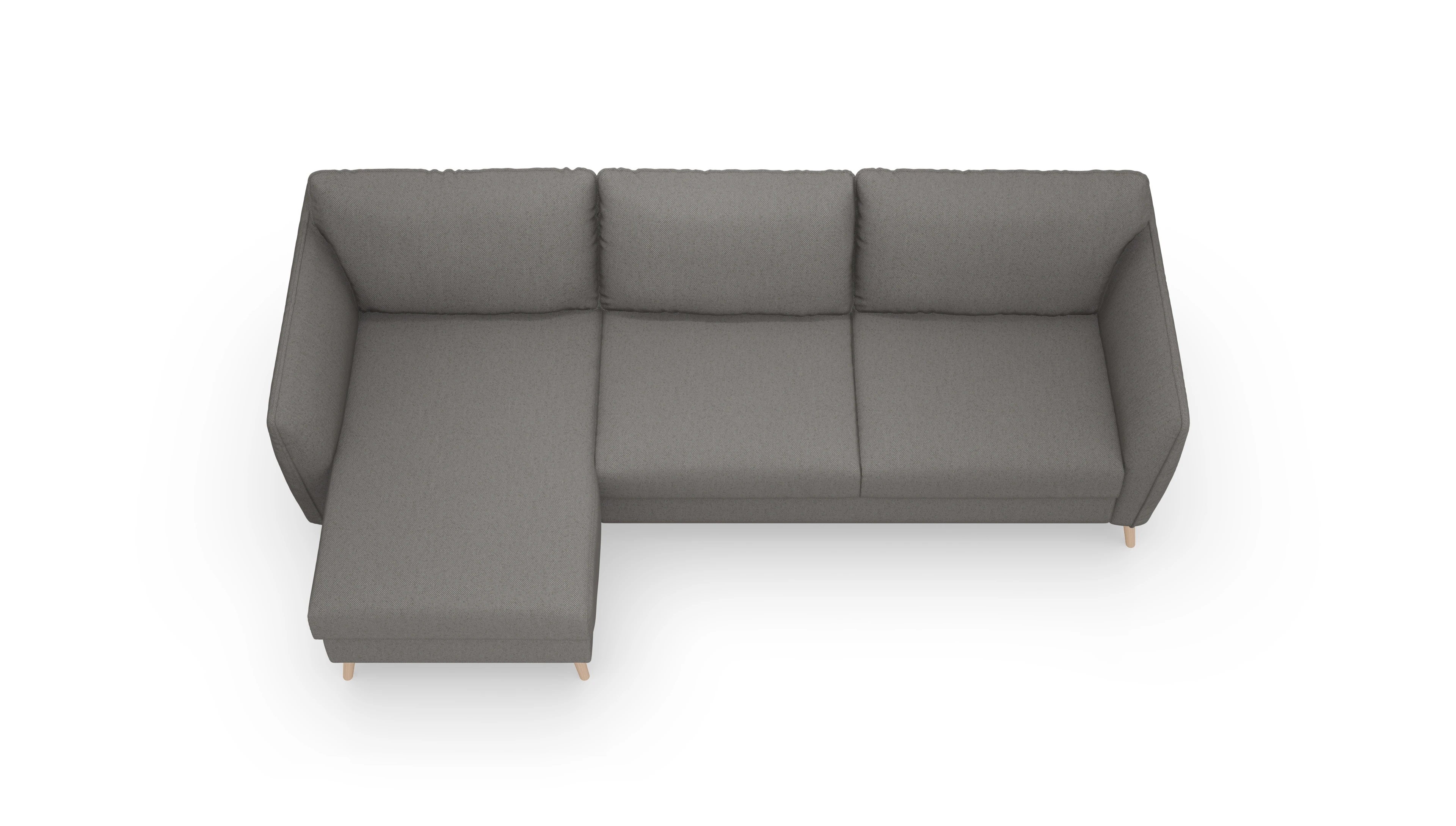 Ansicht des Produktes Eriksen Sofa mit Rec links in Stoff braun
