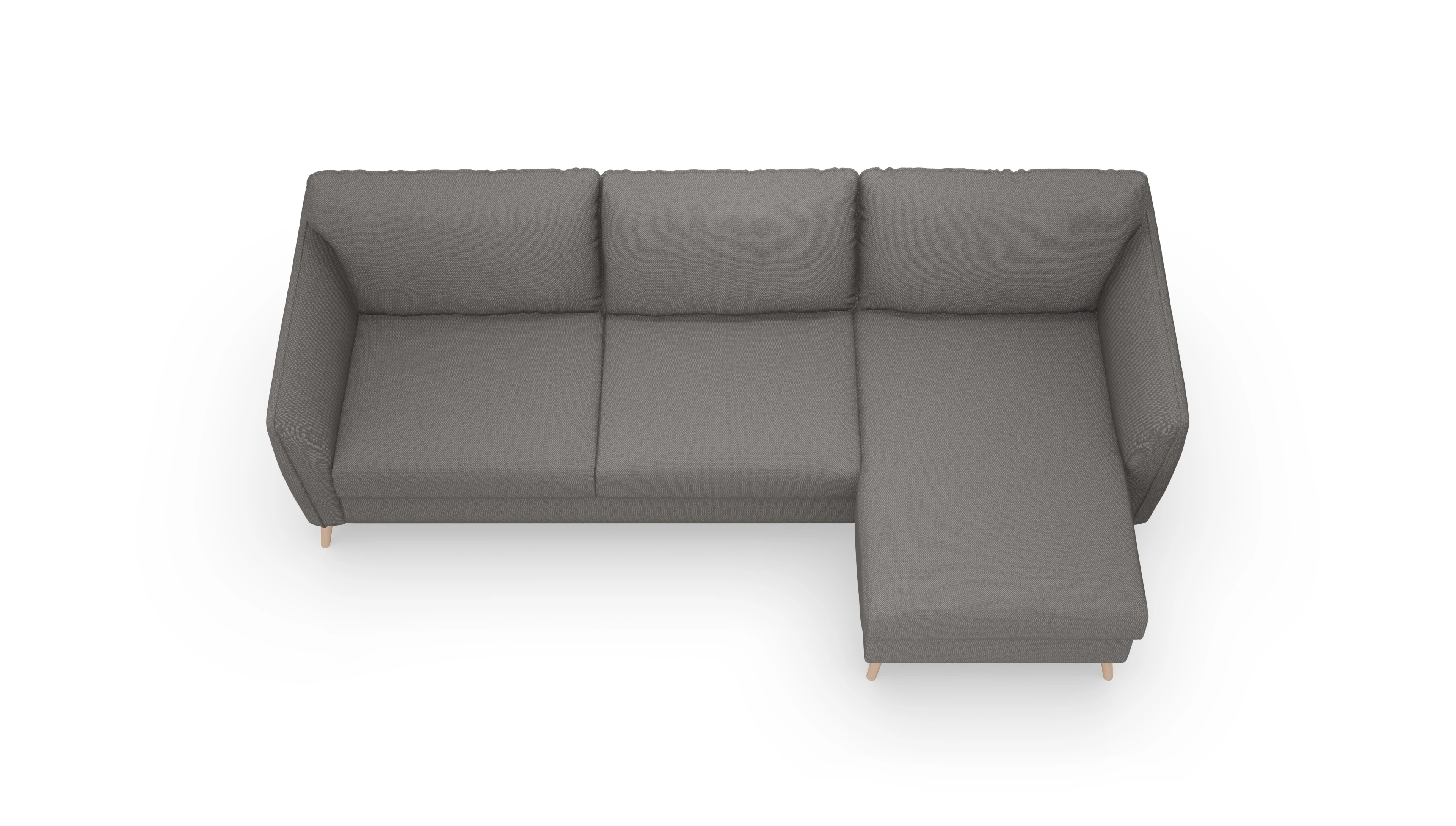 Ansicht des Produktes Eriksen Sofa mit Rec rechts in Stoff braun