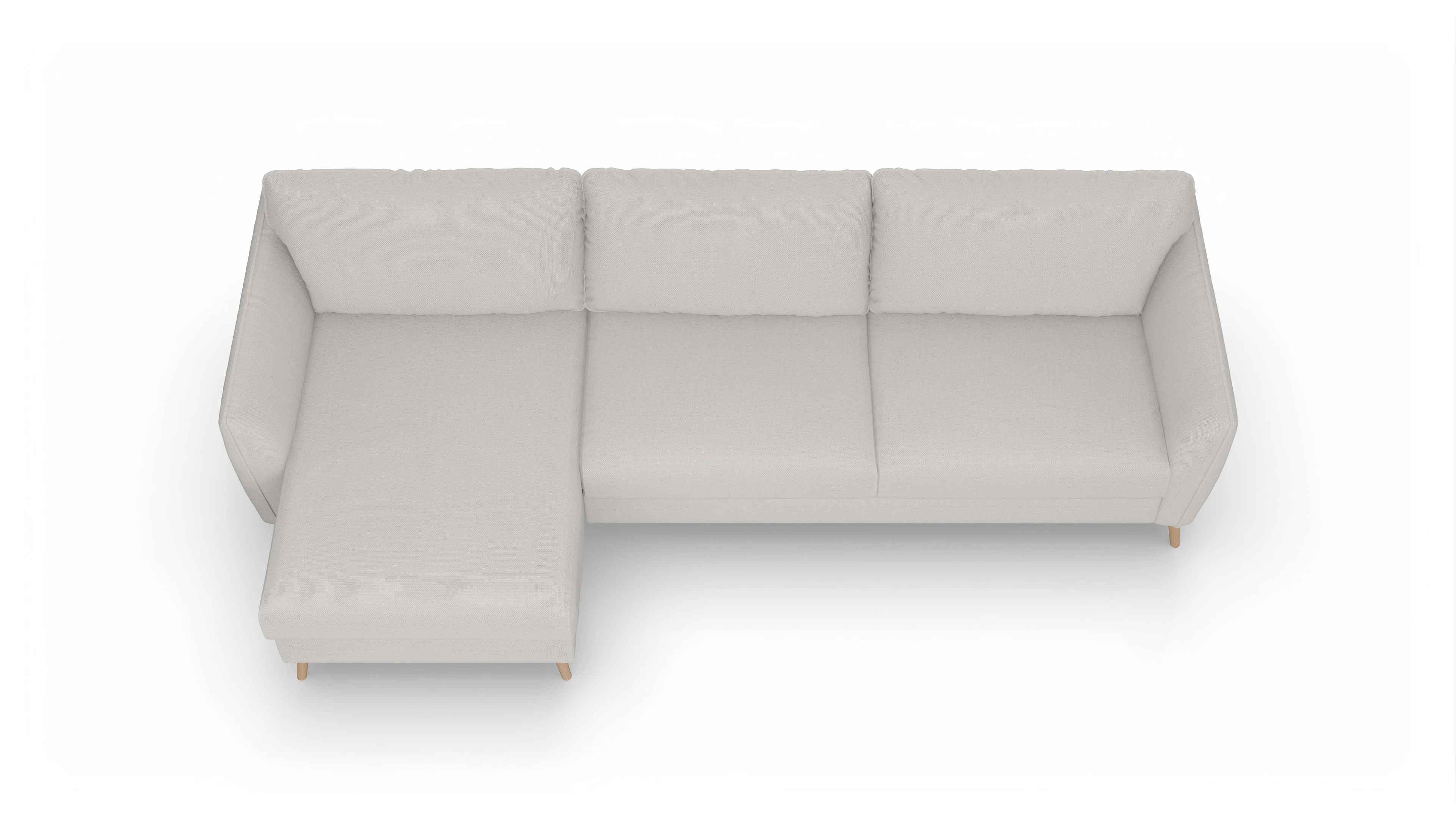 Ansicht des Produktes Eriksen Sofa mit Rec links in Stoff weiß