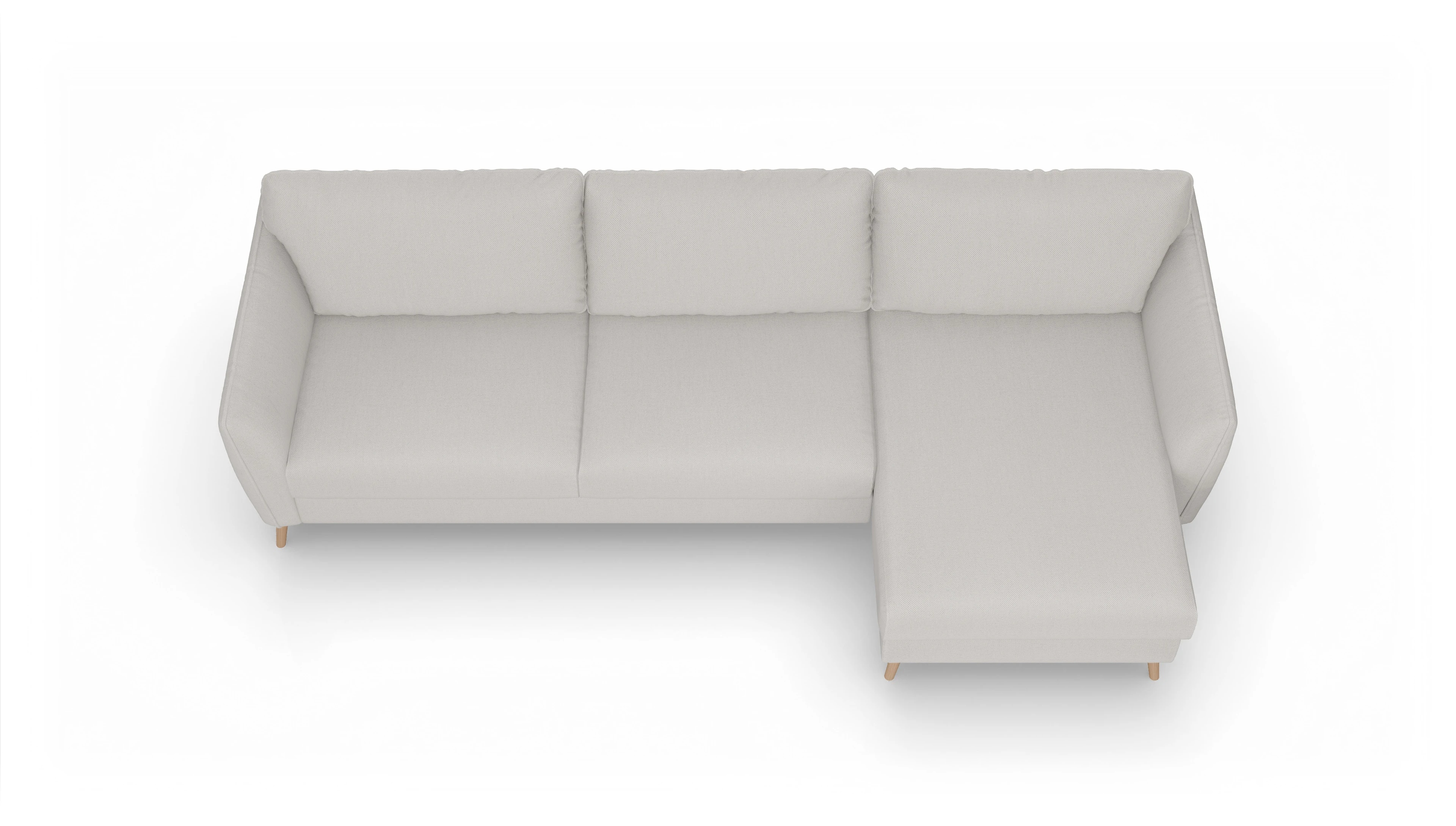 Ansicht des Produktes Eriksen Sofa mit Rec rechts in Stoff weiß