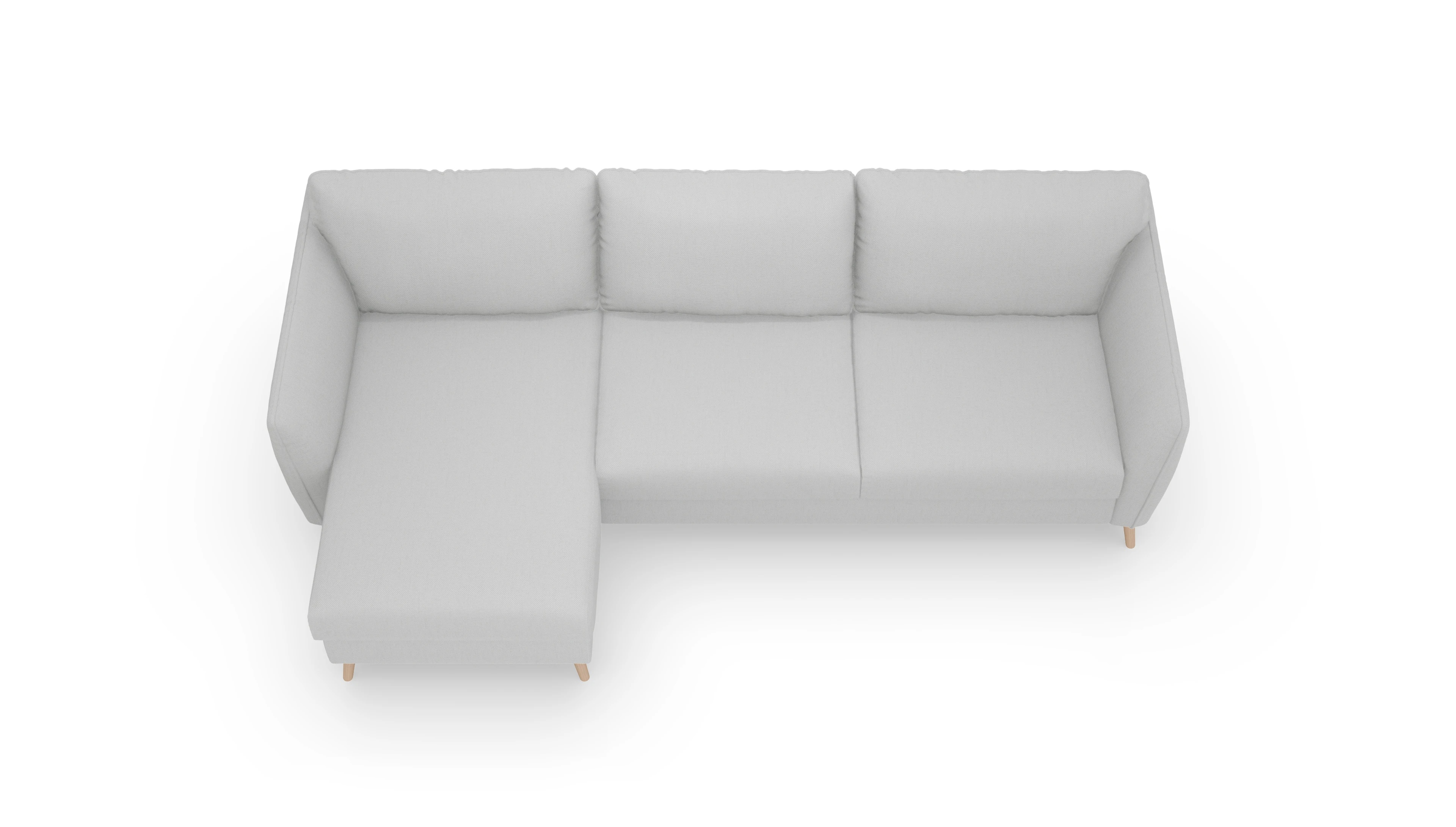 Ansicht des Produktes Eriksen Sofa mit Rec links in Stoff grau