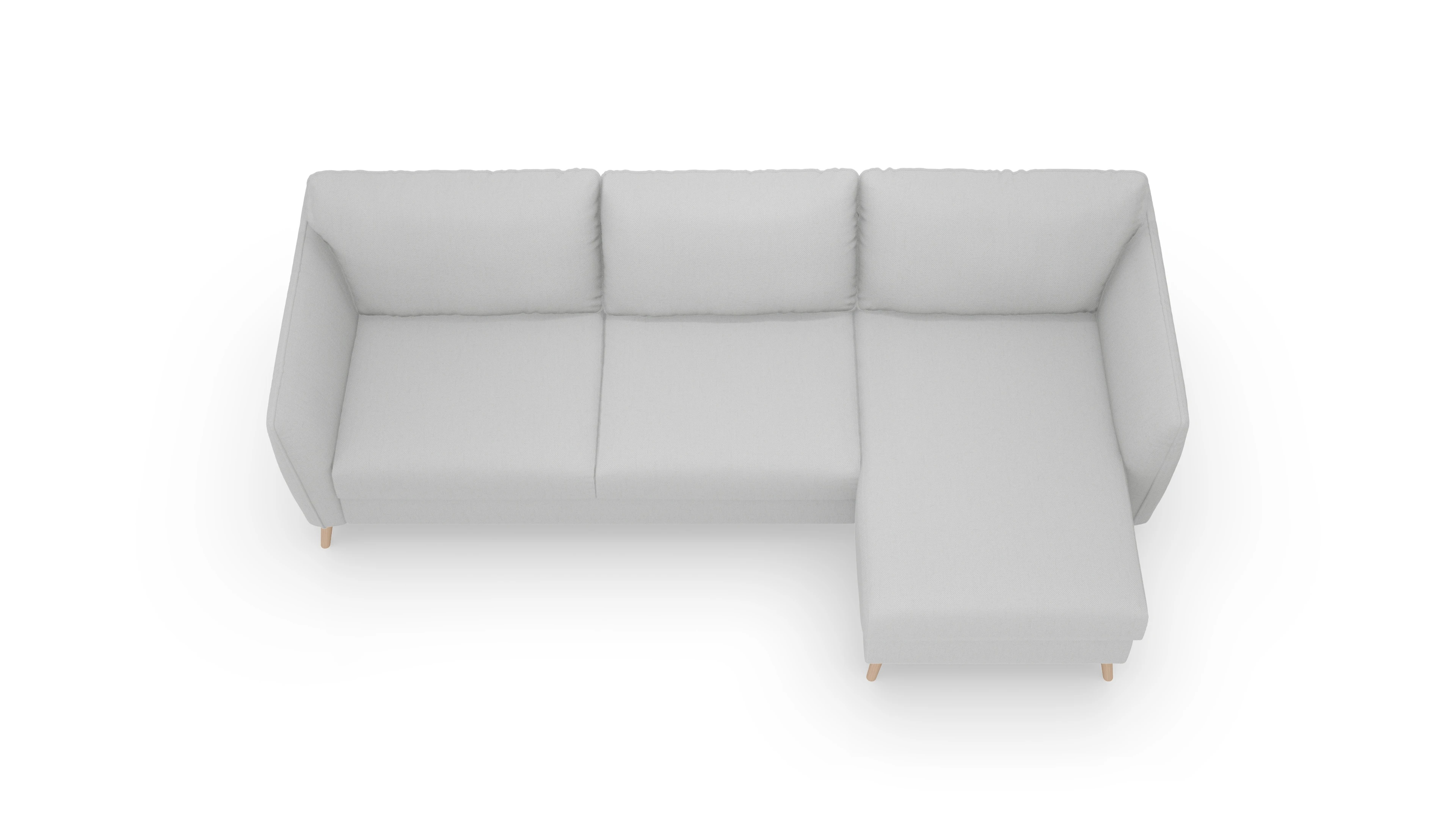 Ansicht des Produktes Eriksen Sofa mit Rec rechts in Stoff grau
