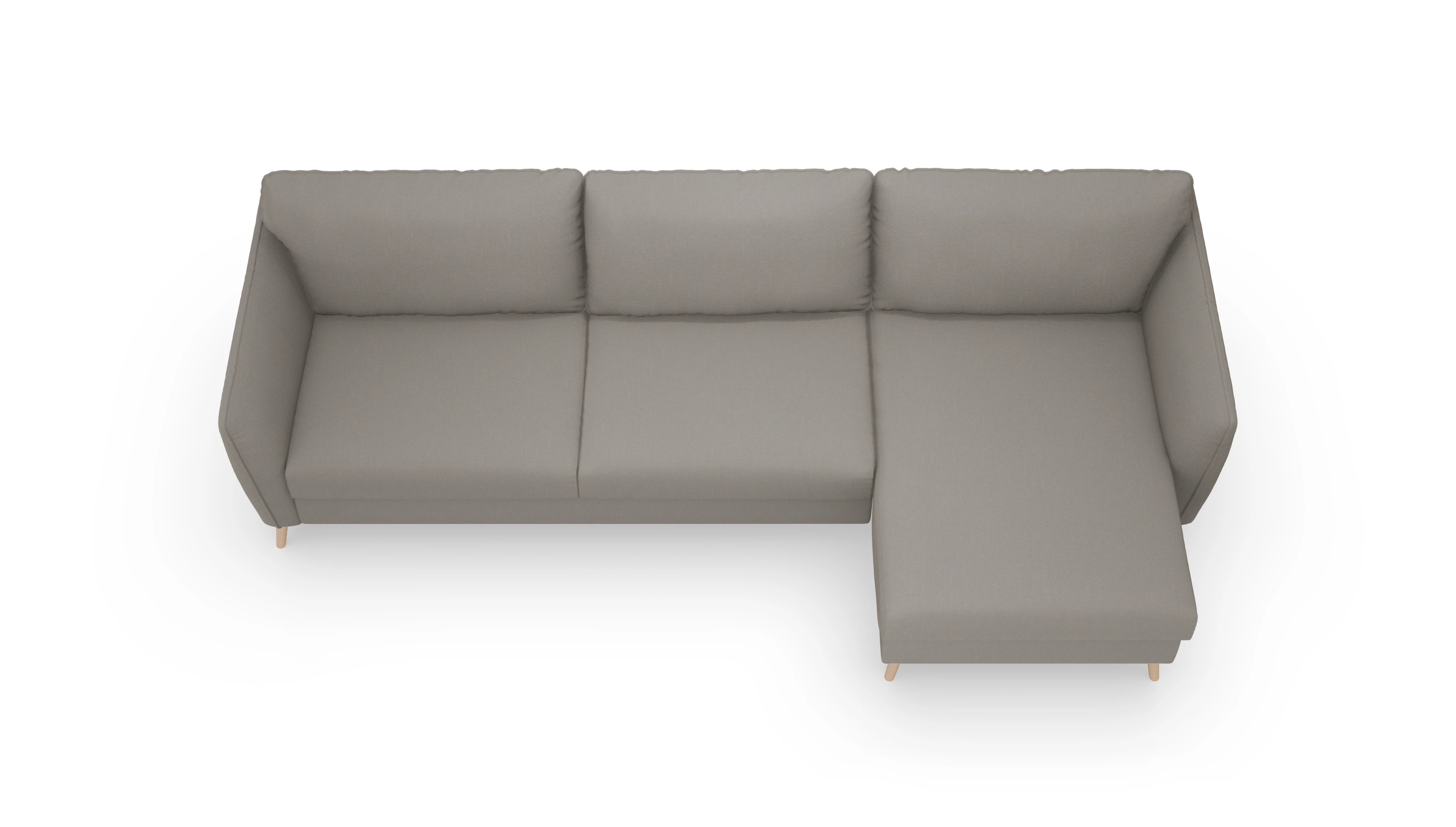 Ansicht des Produktes Eriksen Sofa mit Rec rechts in Stoff braun