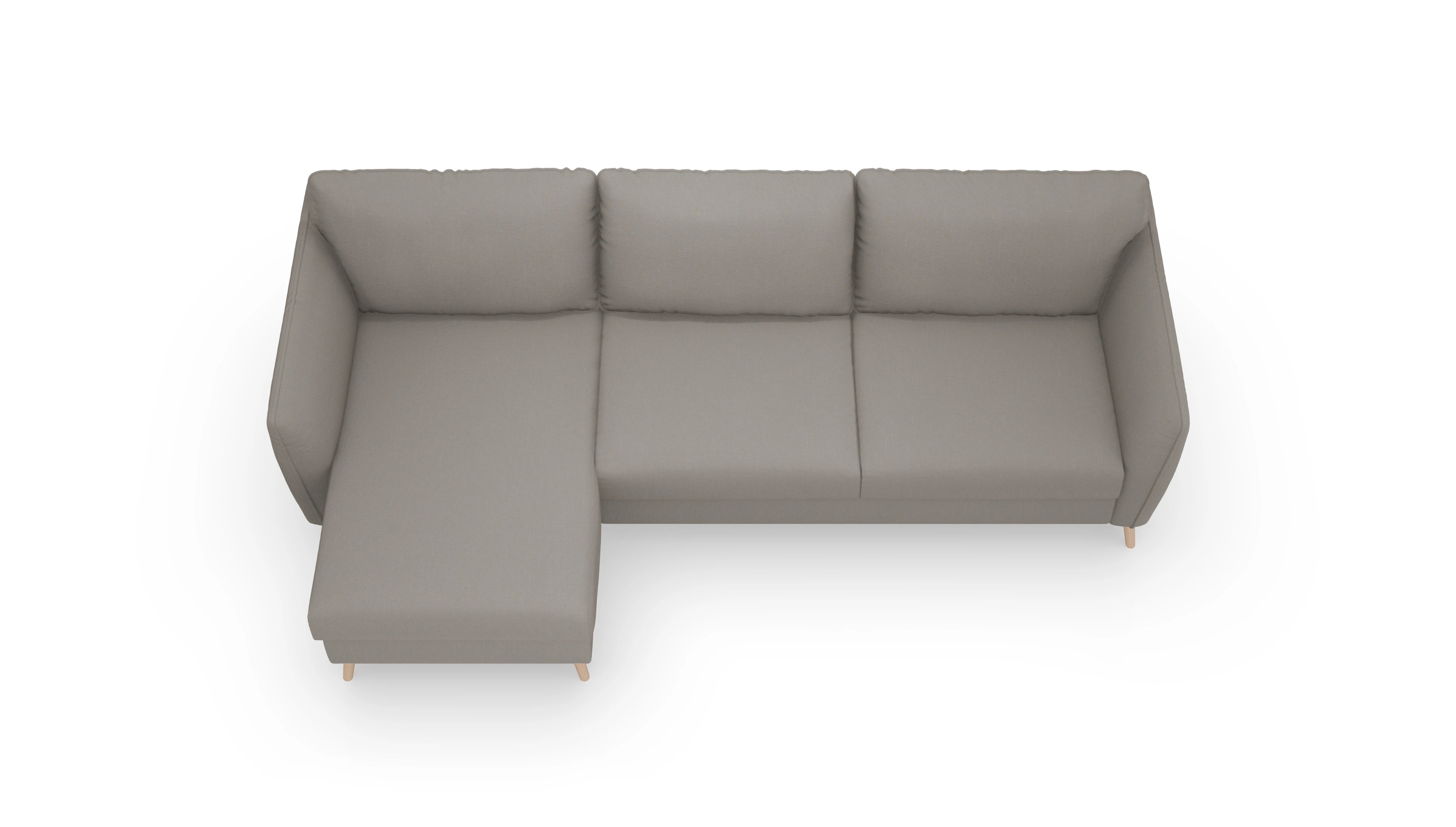 Ansicht des Produktes Eriksen Sofa mit Rec links in Stoff braun