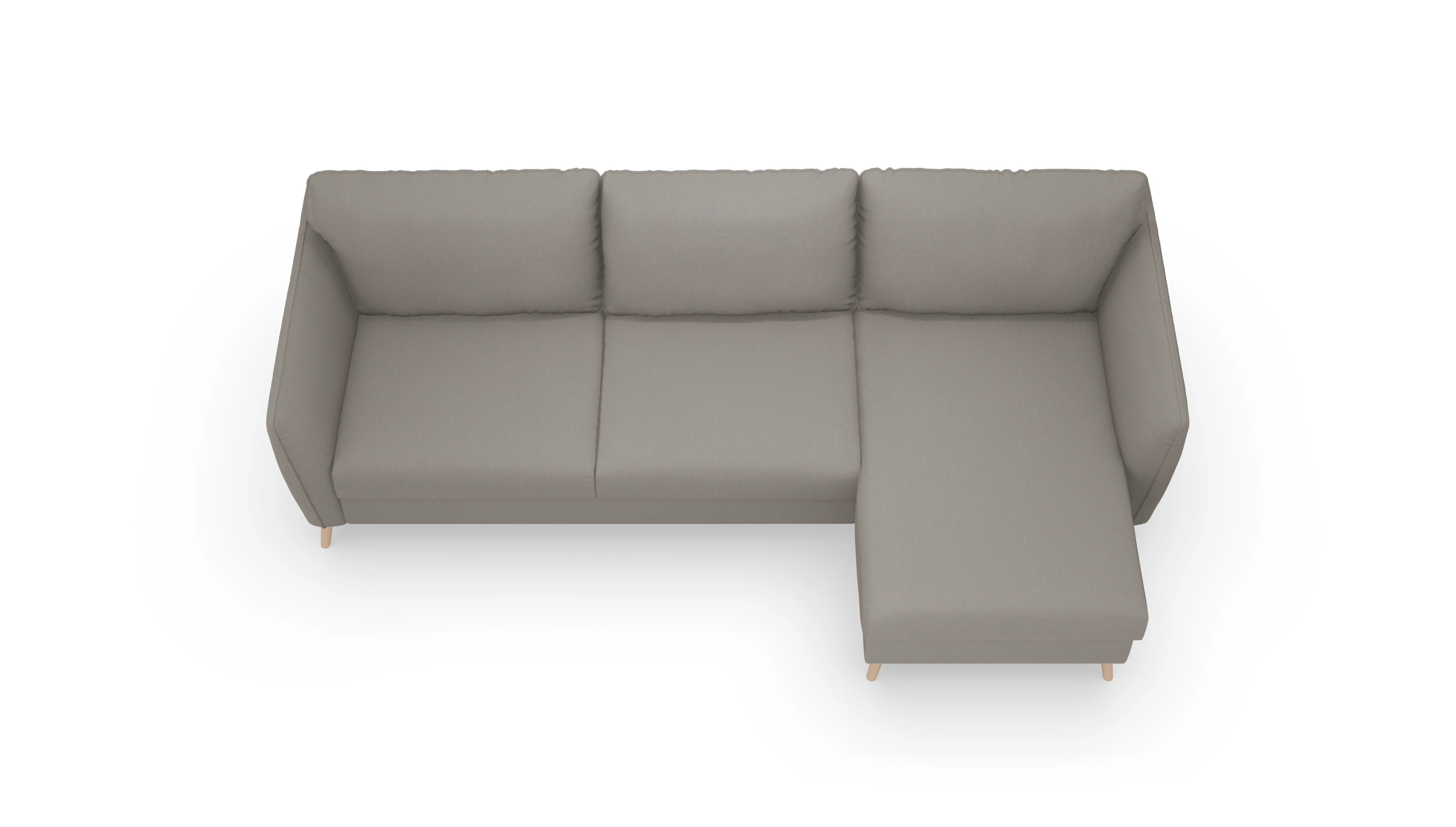 Ansicht des Produktes Eriksen Sofa mit Rec rechts in Stoff braun