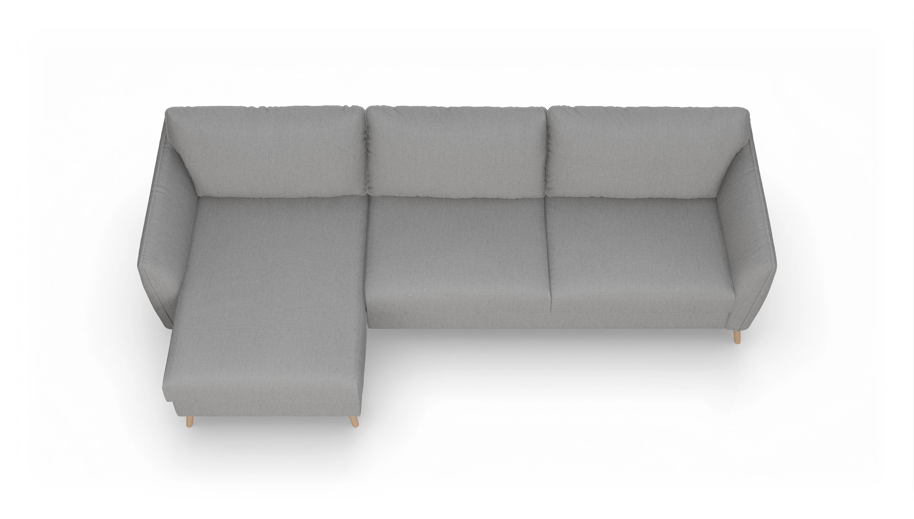 Ansicht des Produktes Eriksen Sofa mit Rec links in Stoff grau