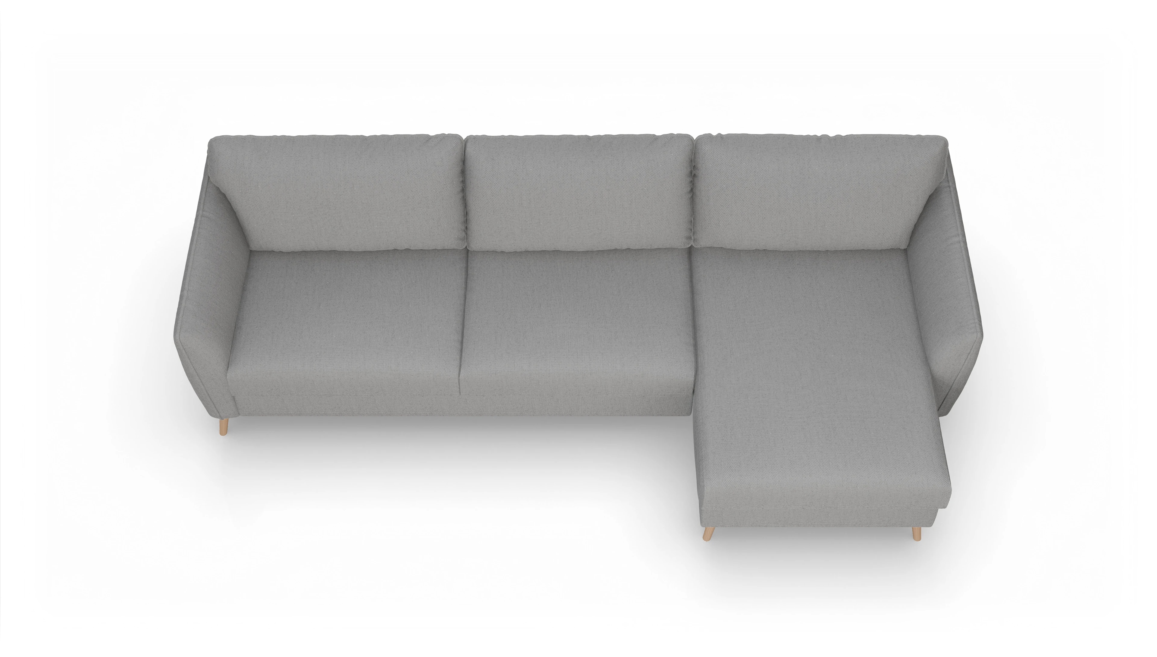 Ansicht des Produktes Eriksen Sofa mit Rec rechts in Stoff grau