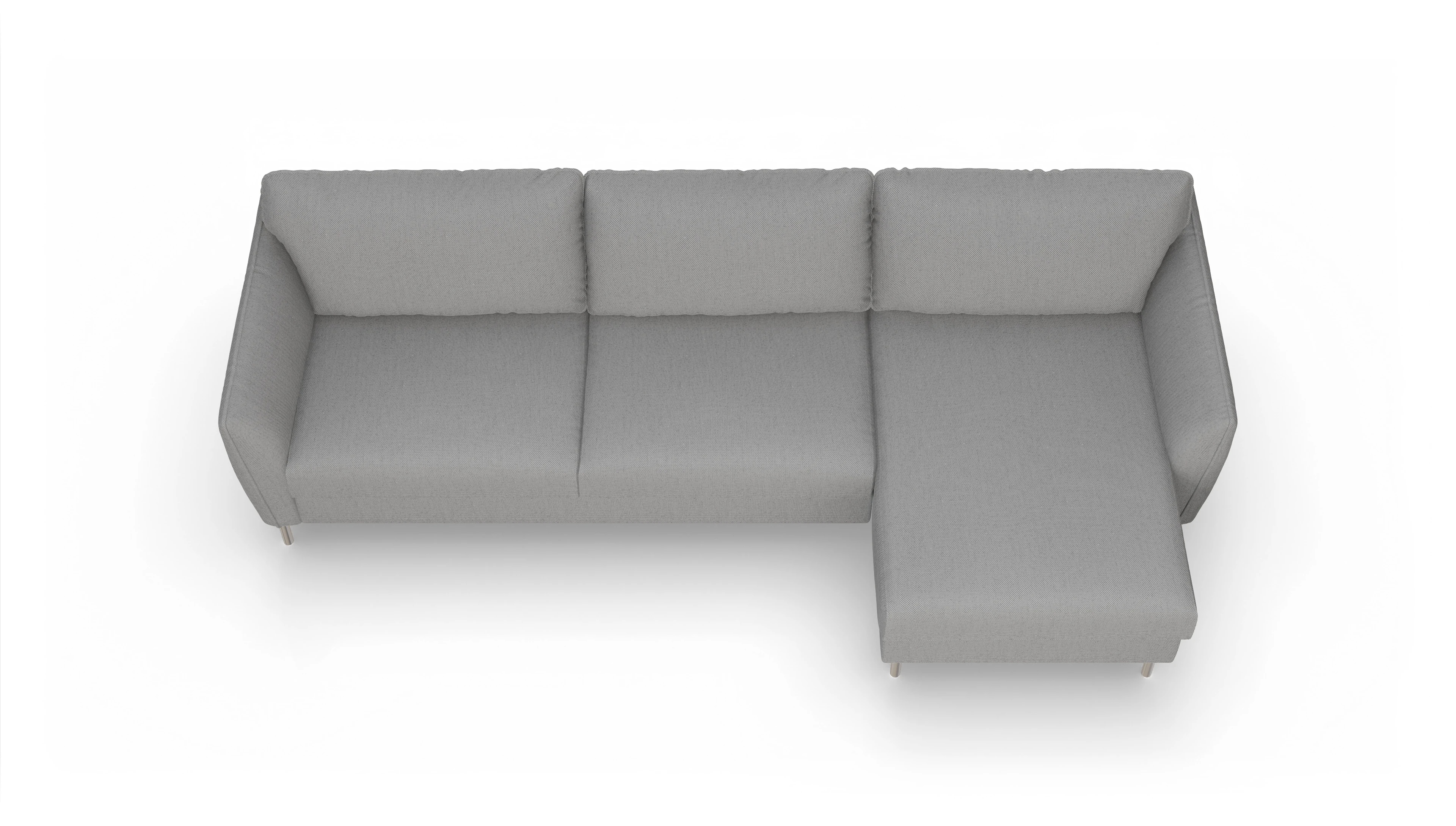 Ansicht des Produktes Eriksen Sofa mit Rec rechts in Stoff grau