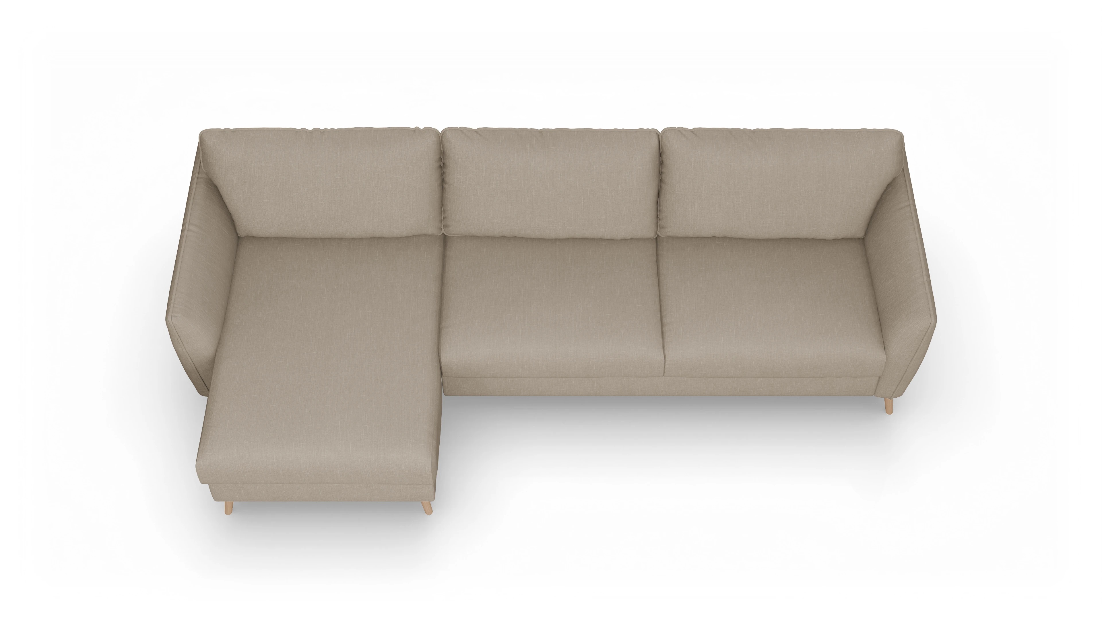 Ansicht des Produktes Eriksen Sofa mit Rec links in Stoff beige