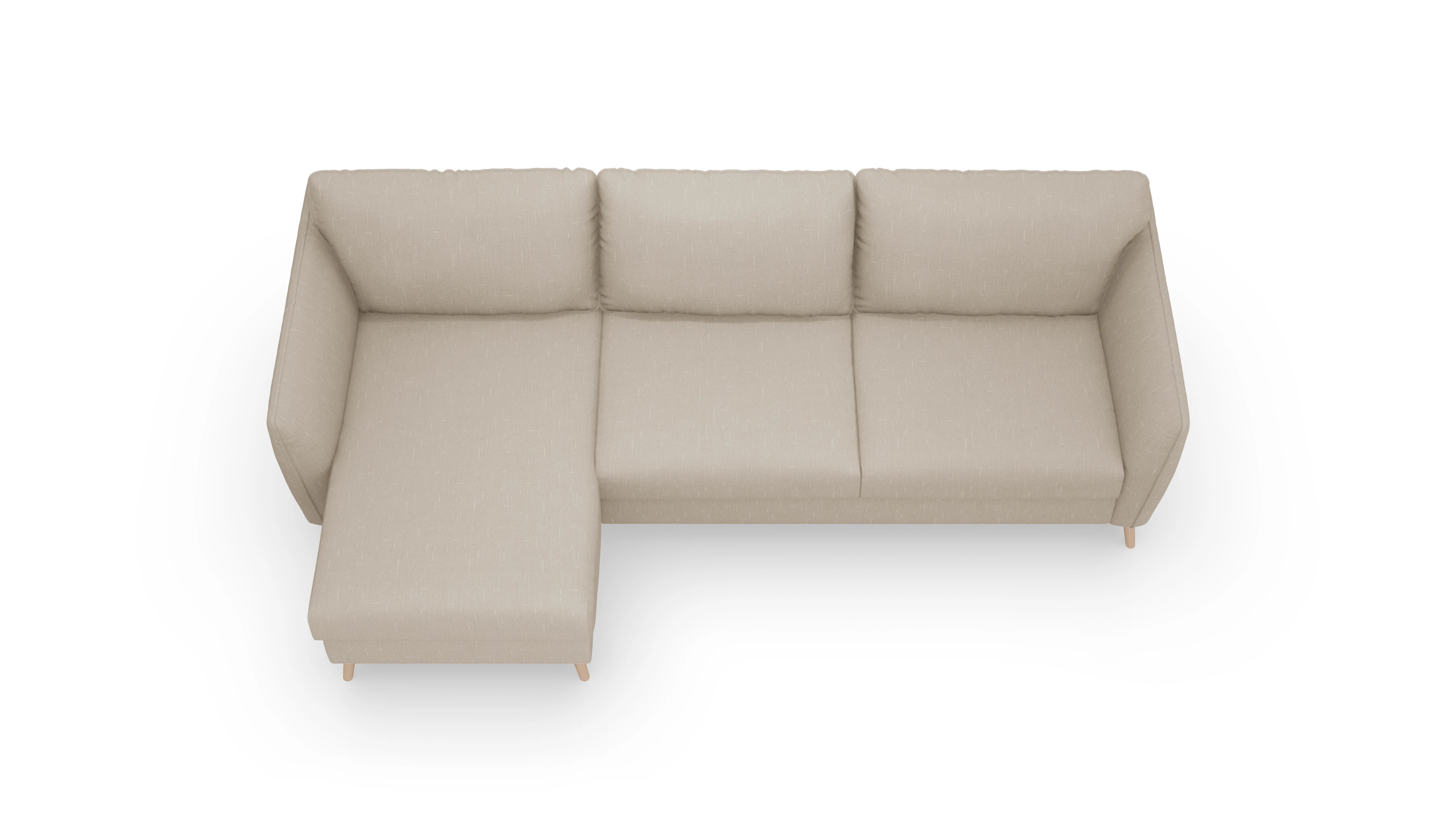 Ansicht des Produktes Eriksen Sofa mit Rec links in Stoff beige