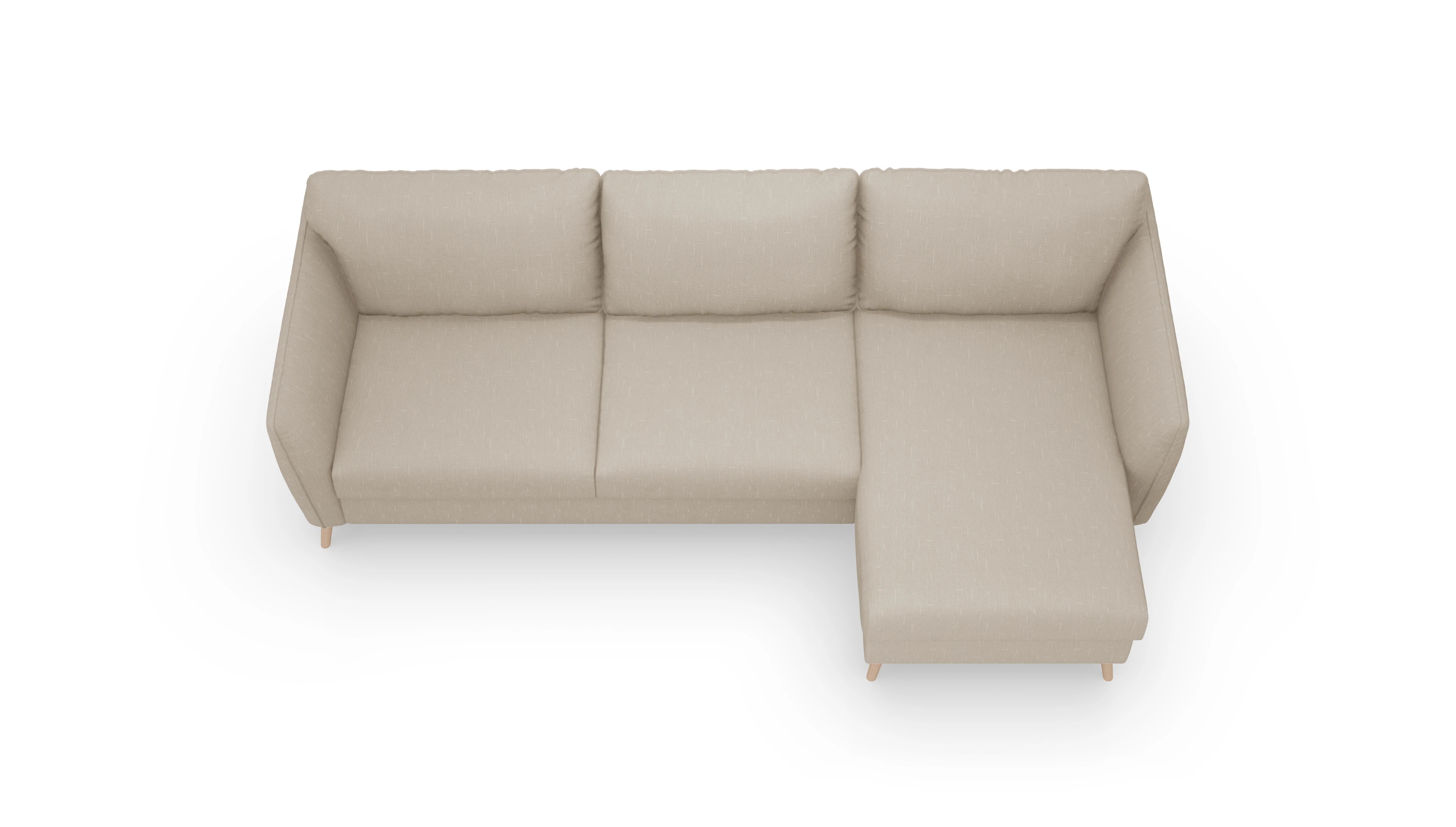 Ansicht des Produktes Eriksen Sofa mit Rec rechts in Stoff beige