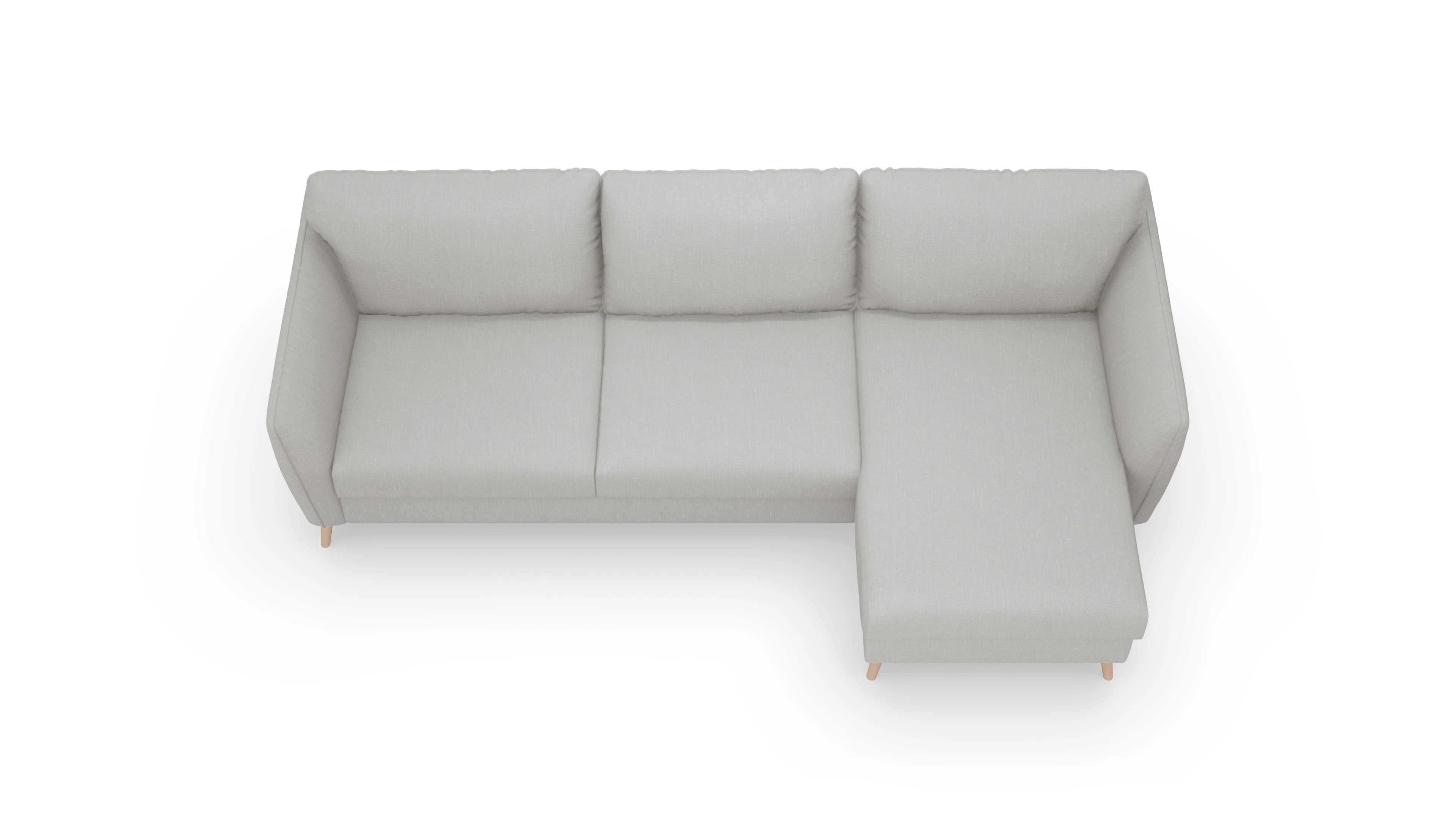 Ansicht des Produktes Eriksen Sofa mit Rec rechts in Stoff grau