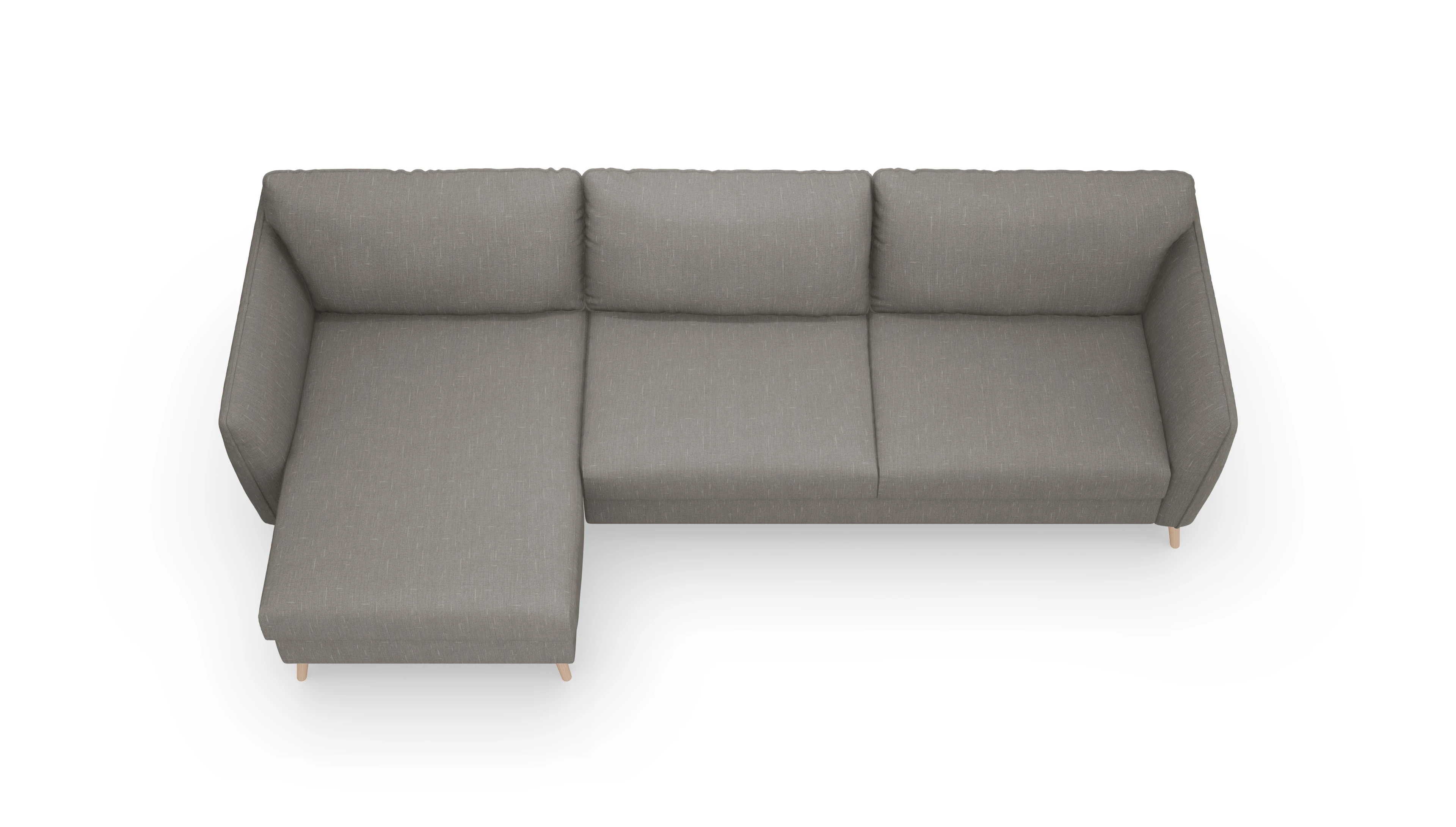 Ansicht des Produktes Eriksen Sofa mit Rec links in Stoff braun