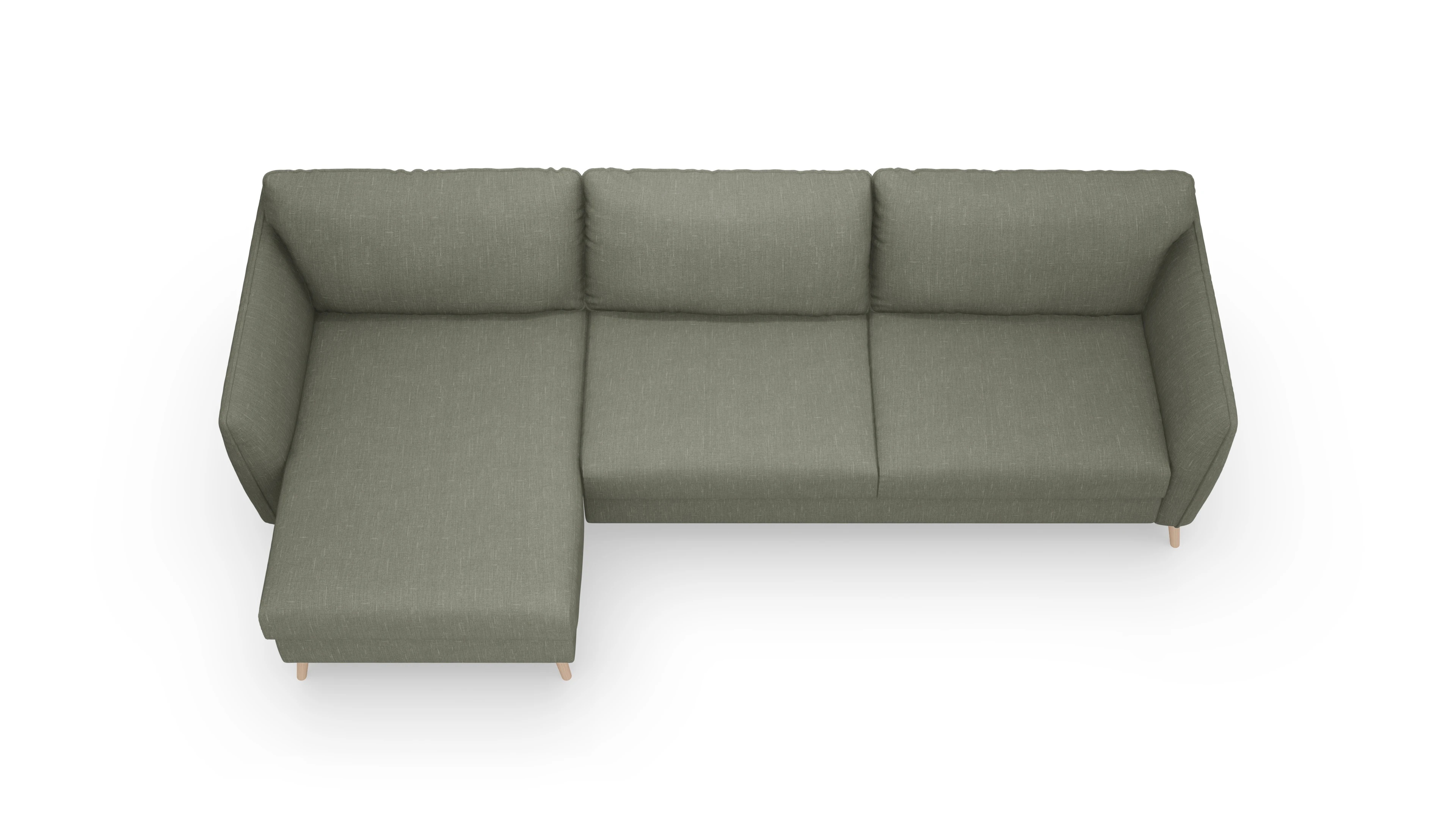 Ansicht des Produktes Eriksen Sofa mit Rec links in Stoff braun