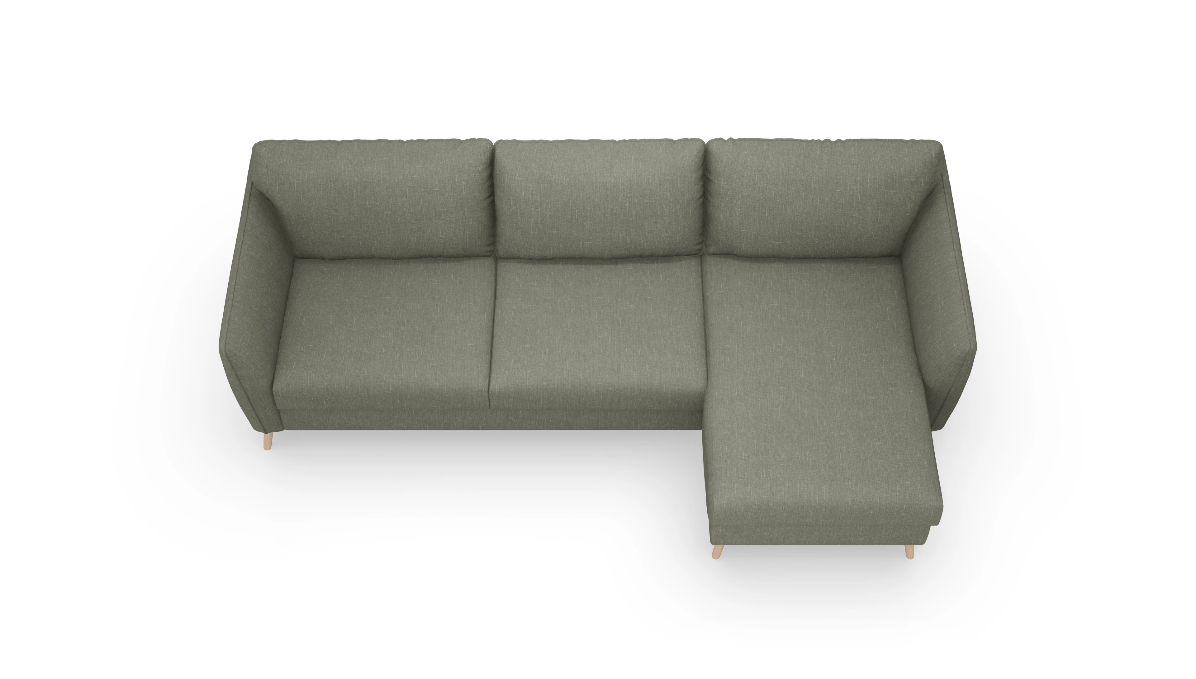 Ansicht des Produktes Eriksen Sofa mit Rec rechts in Stoff braun