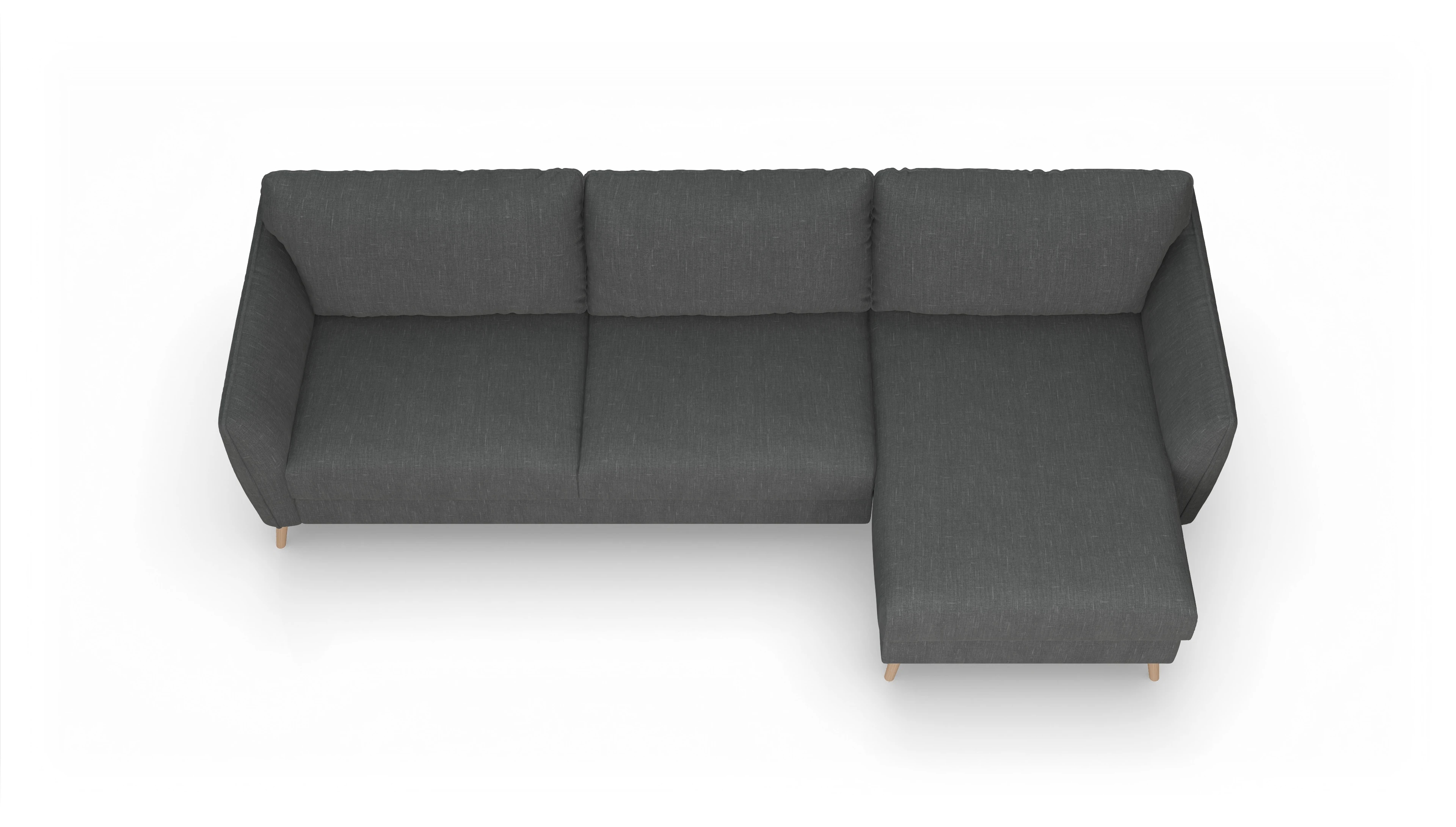 Ansicht des Produktes Eriksen Sofa mit Rec rechts in Stoff grau