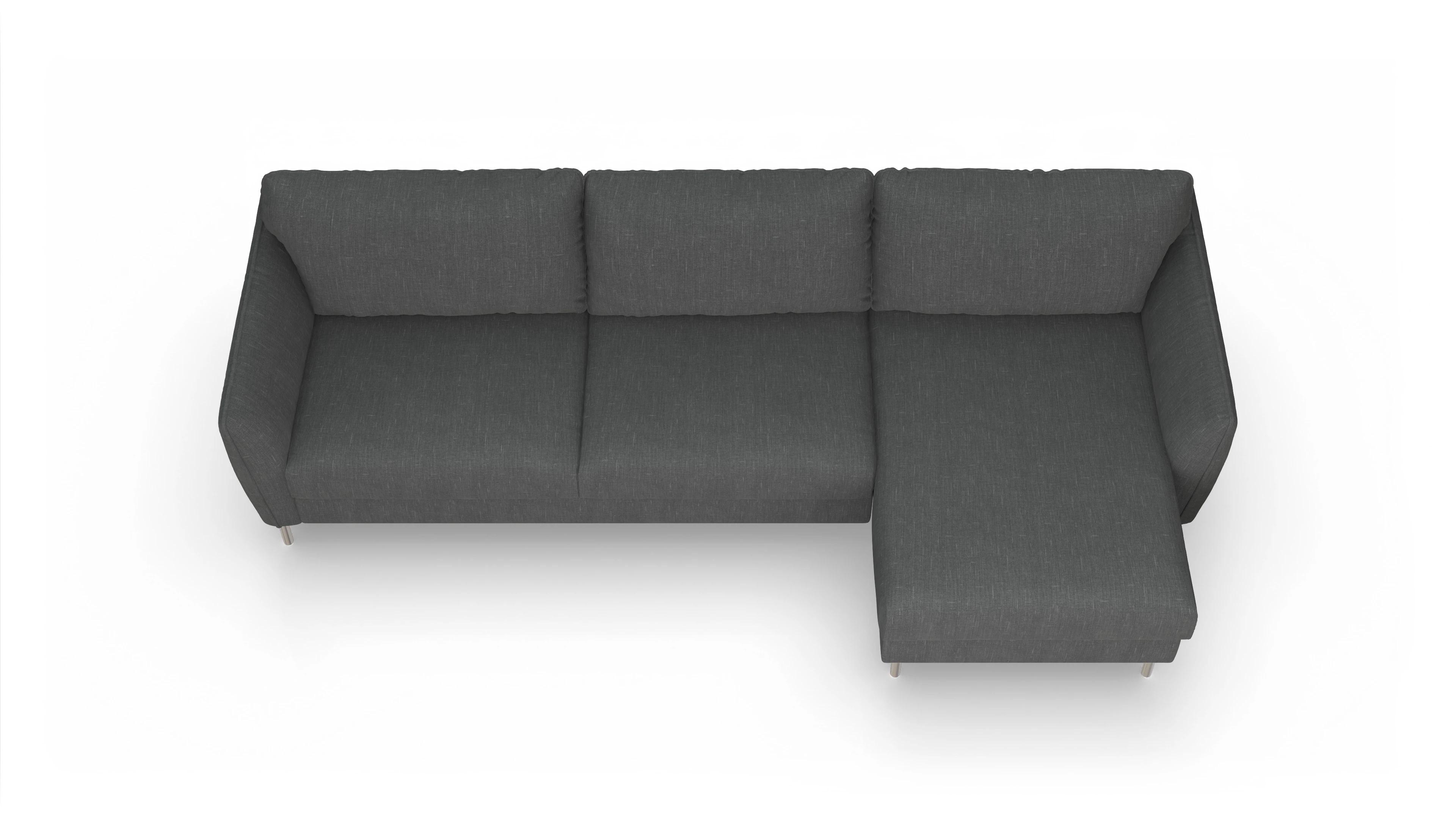 Ansicht des Produktes Eriksen Sofa mit Rec rechts in Stoff grau